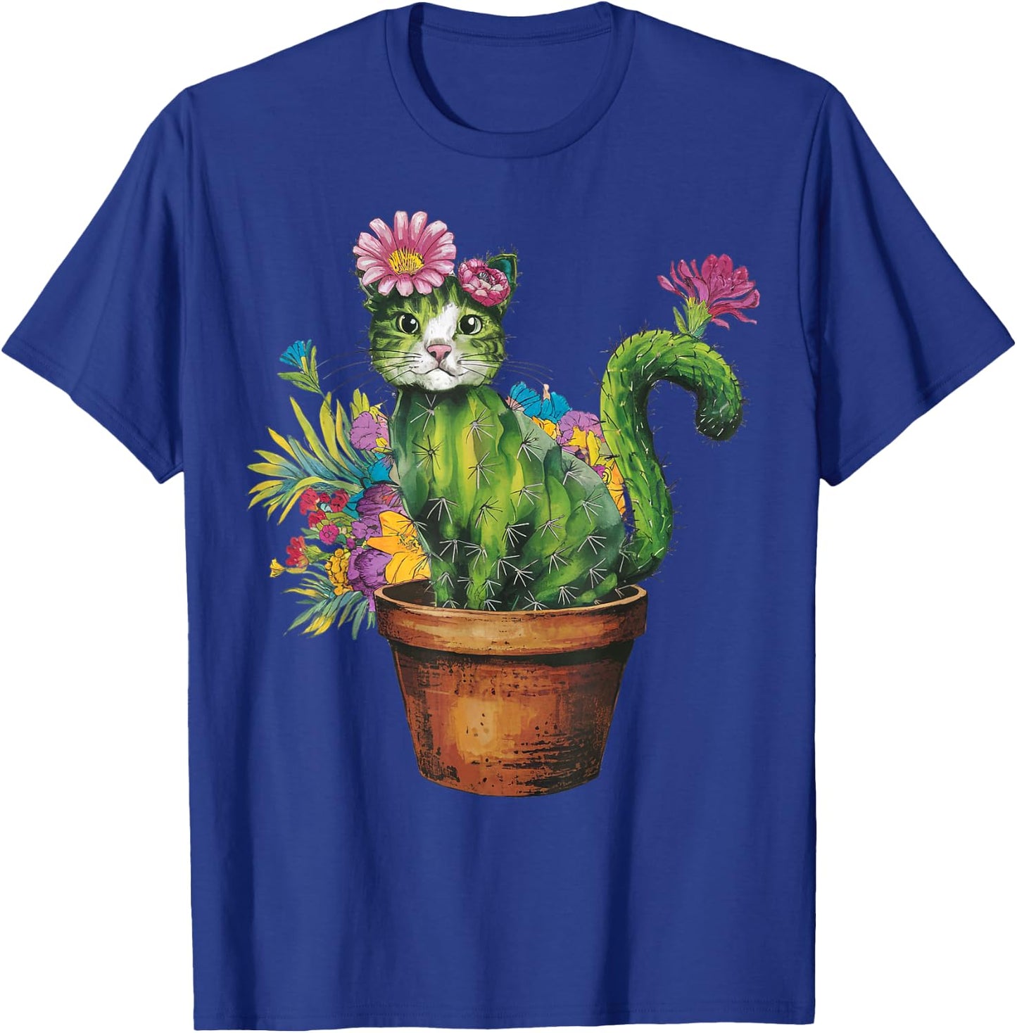 Cat Cactus Gardening Gifts For Cat Lover Cat Mom Cat Dad T-Shirt - T-Shirt | Royal