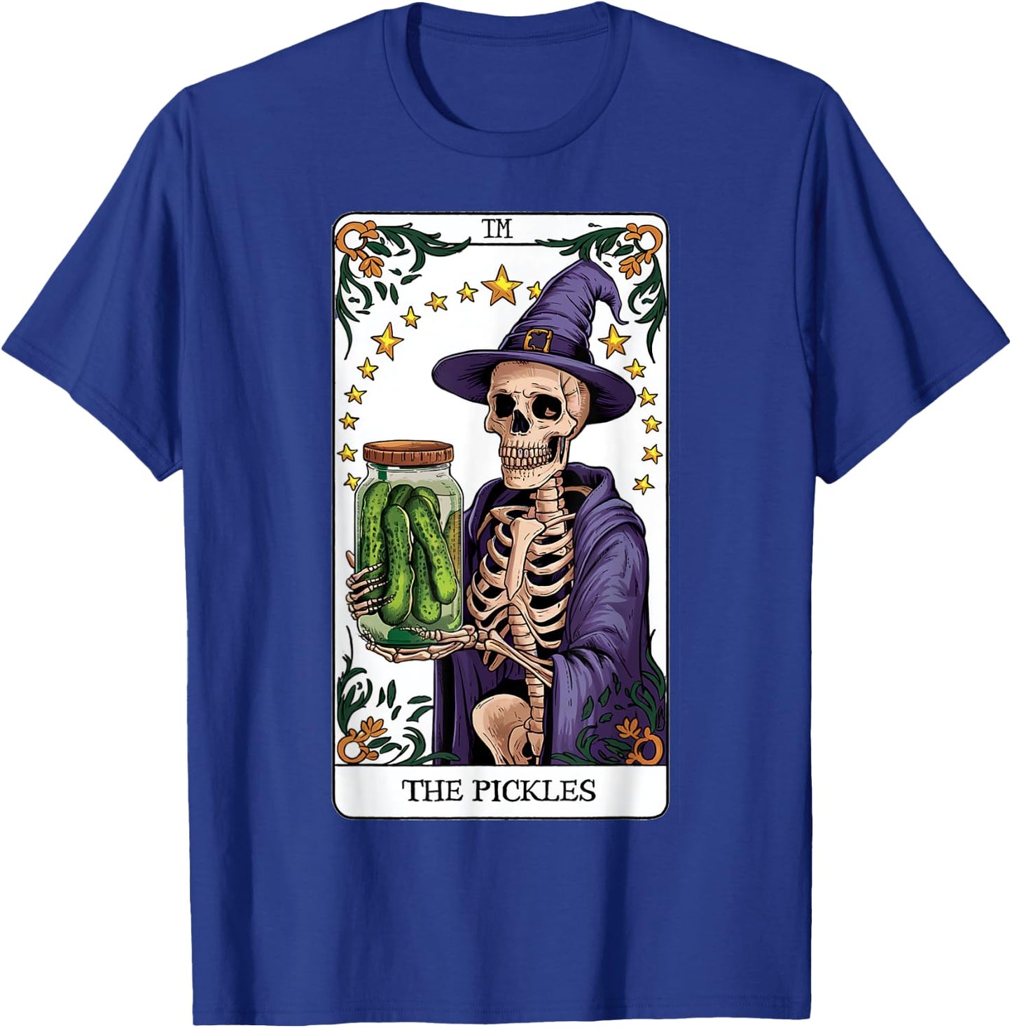 Wizard Pickles Tarot Card Skeleton Canning Season Gardener T-Shirt - T-Shirt | Royal