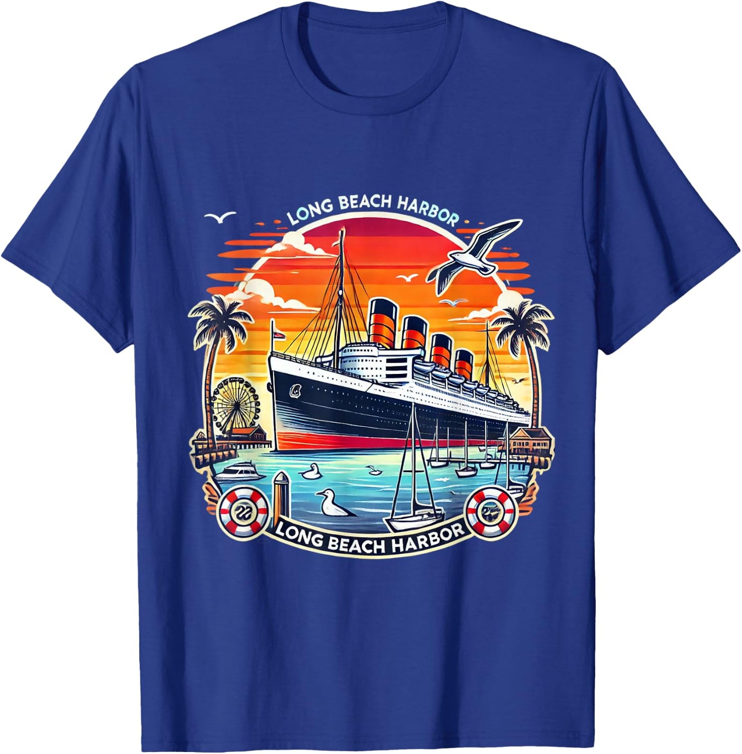 The Queen Mary Long Beach - Historic Ocean Liner T-Shirt - T-Shirt | Royal