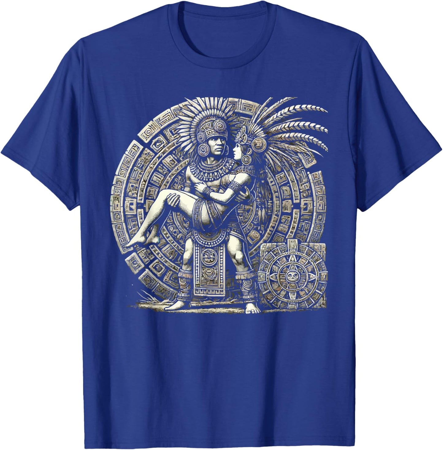 Aztec Warrior Mayan Indigenous Mexican Aztec Jaguar T-Shirt - T-Shirt | Royal