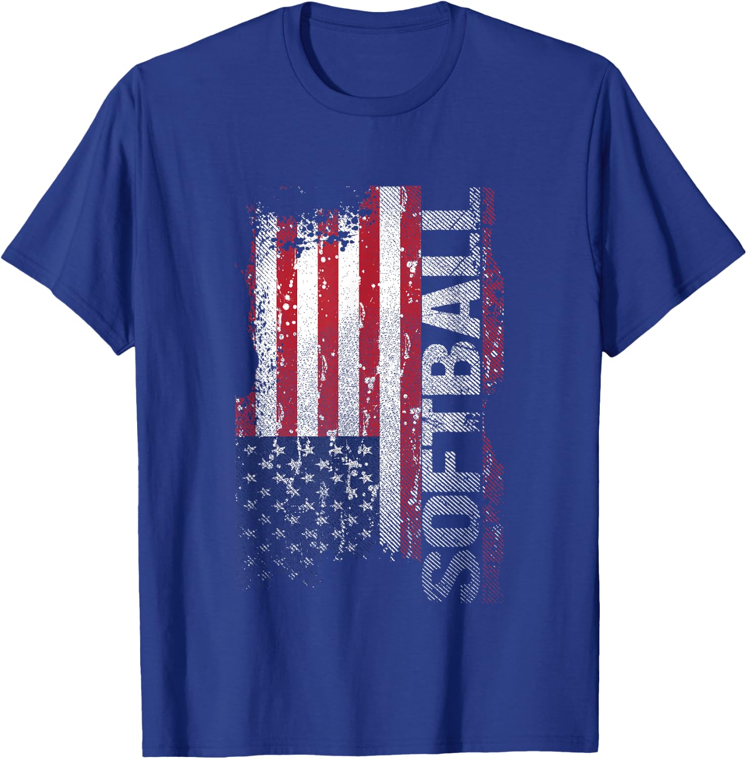 USA Flag Softball Player Gift T-Shirt - T-Shirt | Royal
