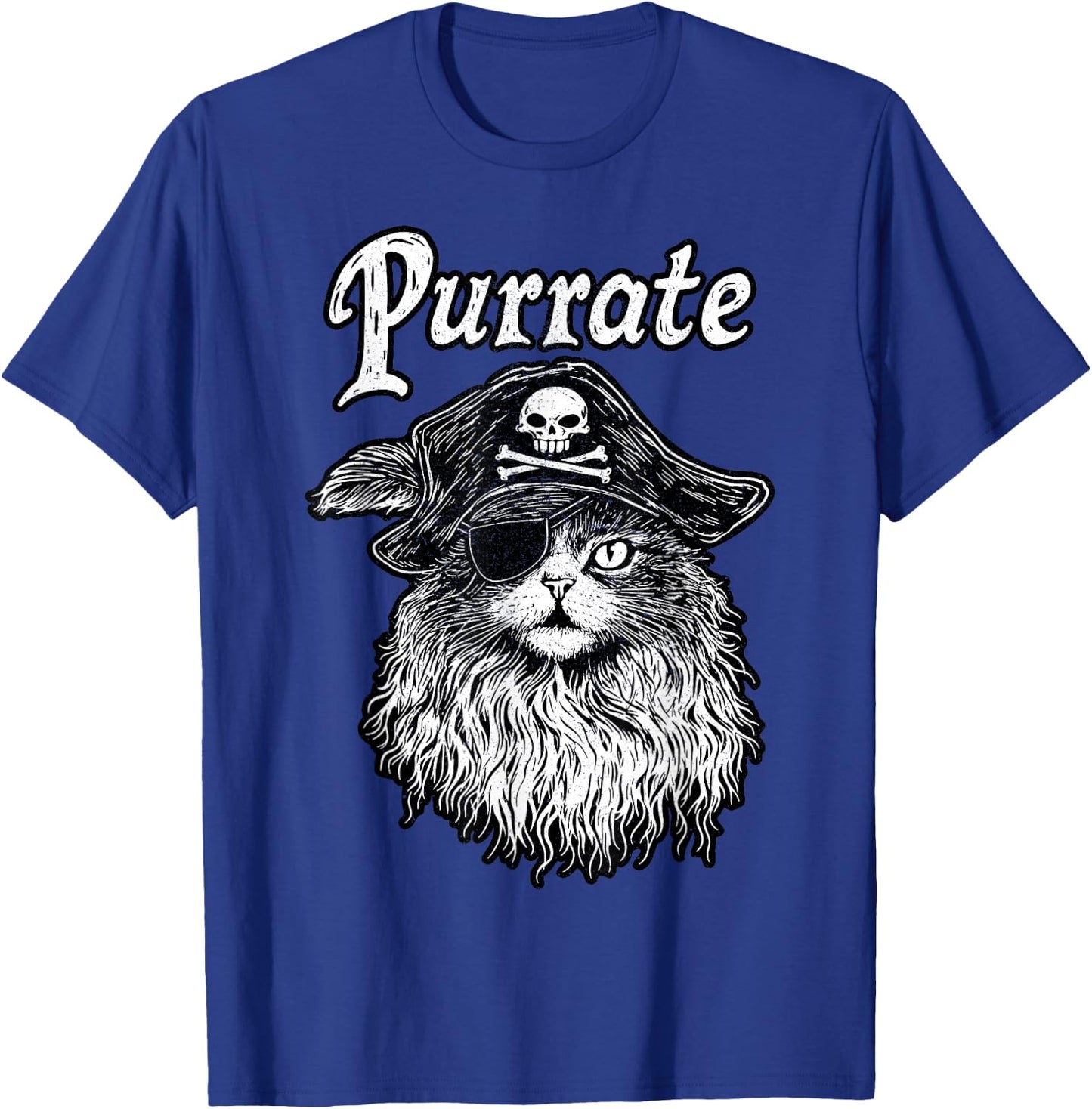 Purrate Pirate Cat – Feline Lover Funny Kitty Pun T-Shirt - T-Shirt | Royal