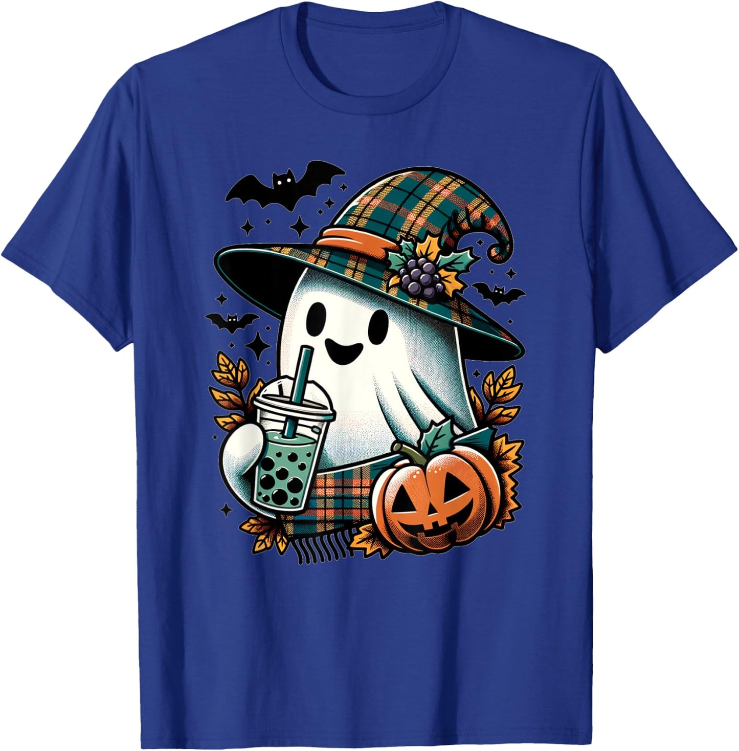 Funny Halloween Retro Ghost Spooky Season T-Shirt - T-Shirt | Royal