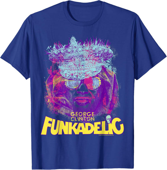 George Clinton Crown and Sunglasses T-Shirt - T-Shirt | Royal