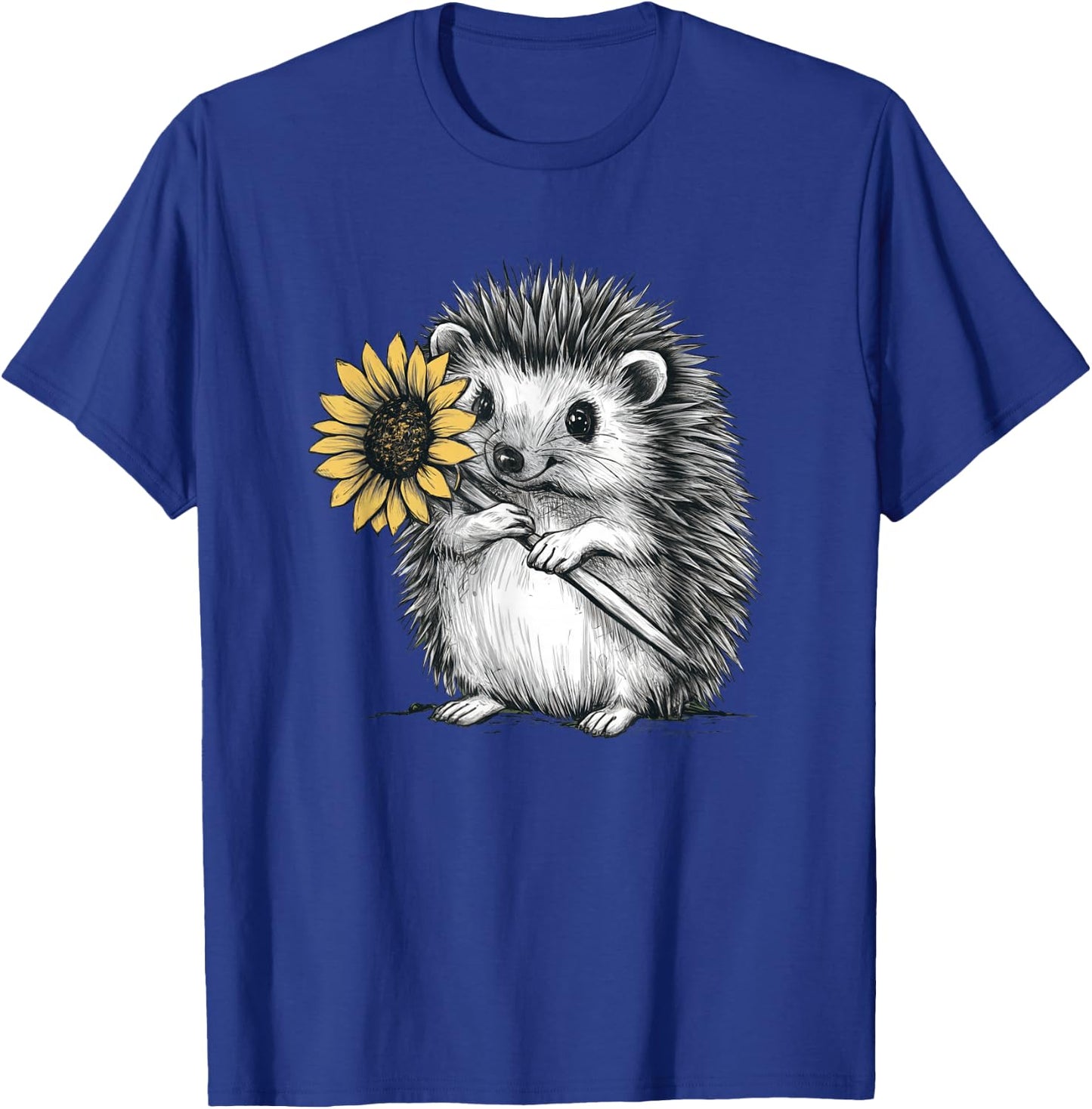Cute hedgehog with sunflower T-Shirt - T-Shirt | Royal