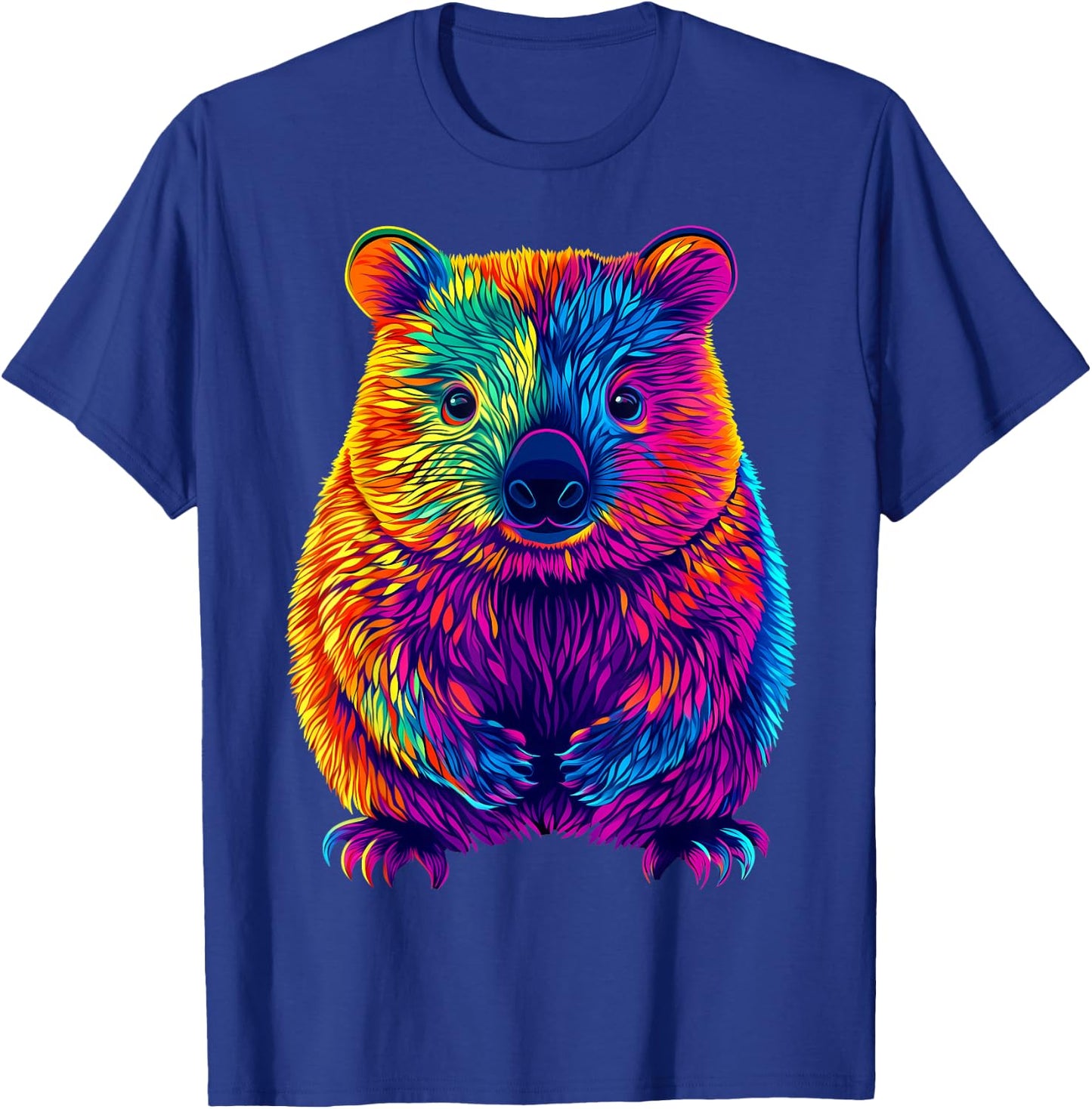 Colorful Wombat Lover Cute Australian Animals Black T-Shirt - T-Shirt | Royal