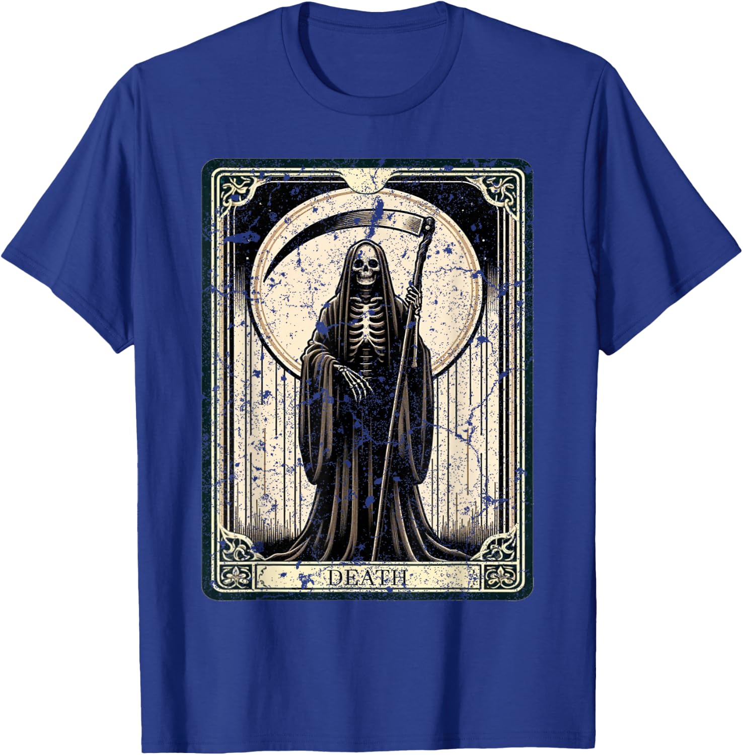 Death Tarot Card Vintage Distressed Graphic T-Shirt - T-Shirt | Royal