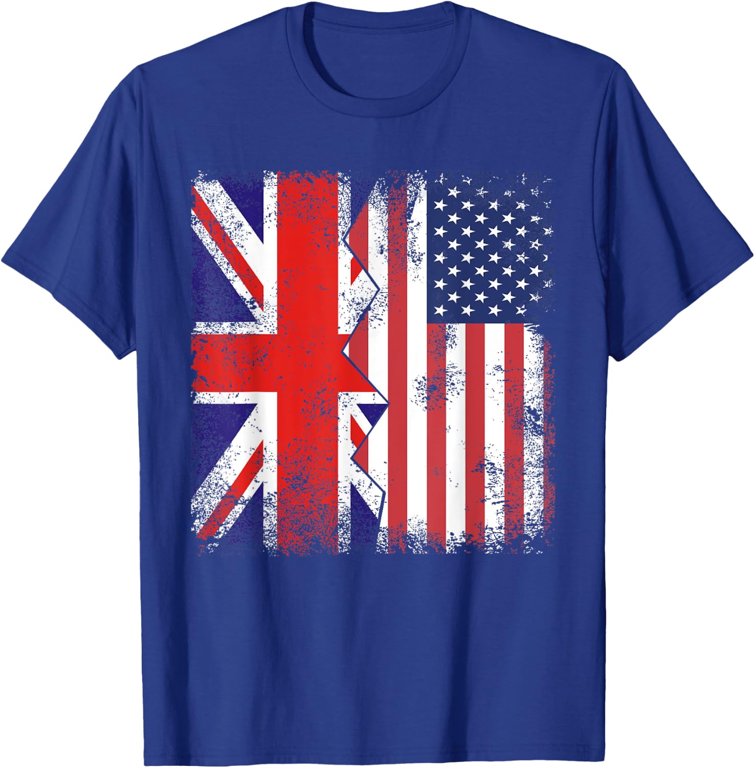 American Roots | Half British Flags | UK USA United States T-Shirt - T-Shirt | Royal