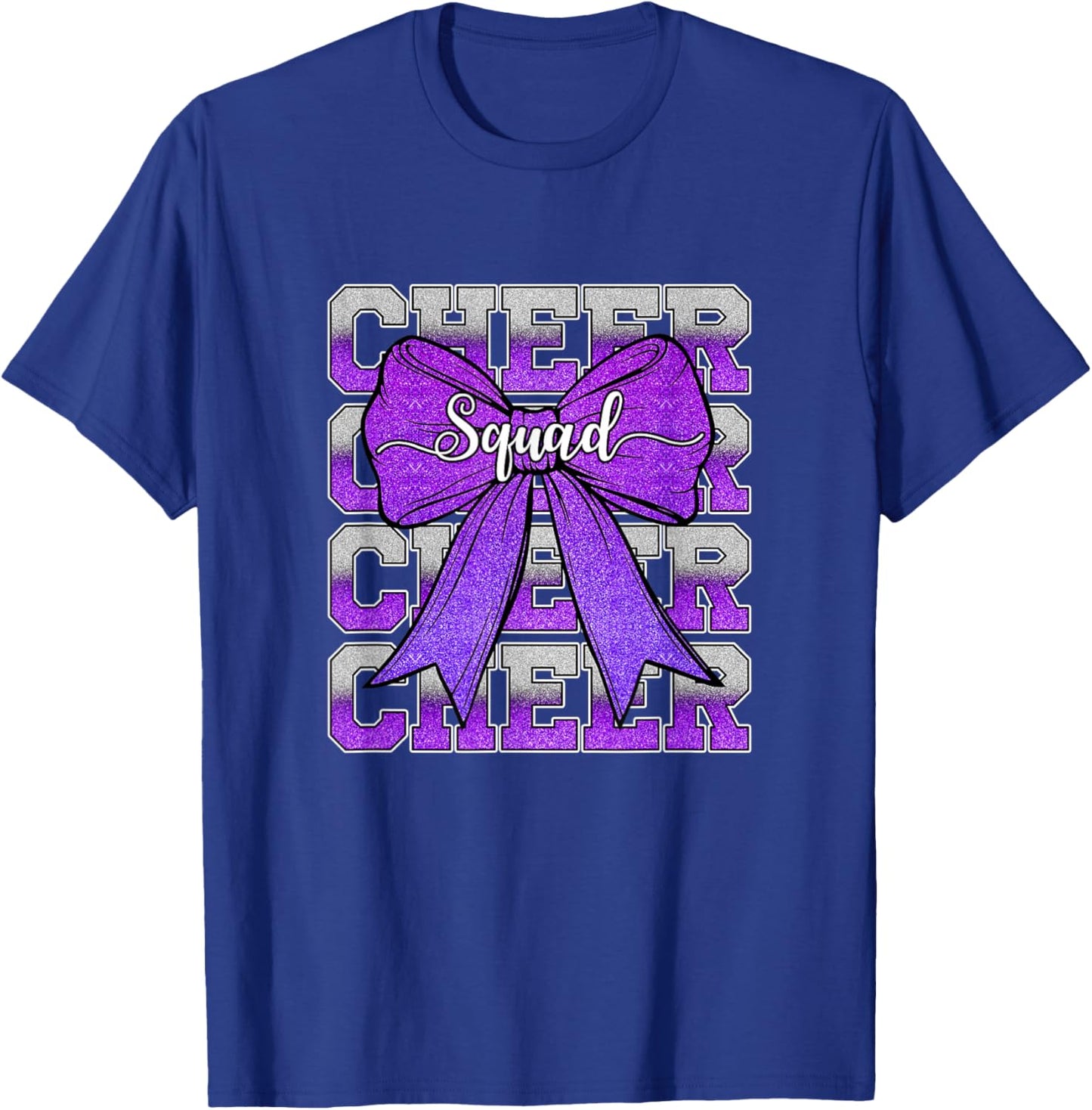 Cheer Squad Funny Cheerleader Cheerleading Coquette Purple T-Shirt - T-Shirt | Royal
