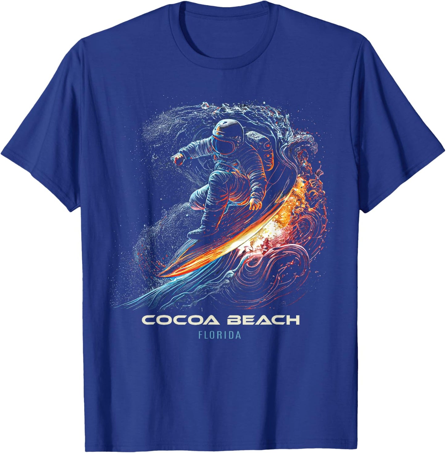 Cocoa Beach Florida Surfing Surfboard T-Shirt - T-Shirt | Royal