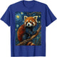 Red Panda Starry Night Van Gogh Style Graphic T-Shirt - T-Shirt | Royal