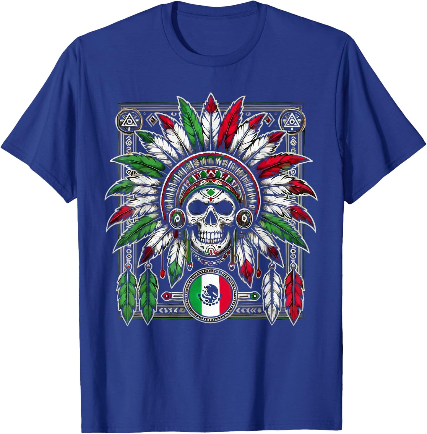 Aztec Warrior Mayan Indigenous Mexican Aztec Jaguar T-Shirt - T-Shirt | Royal
