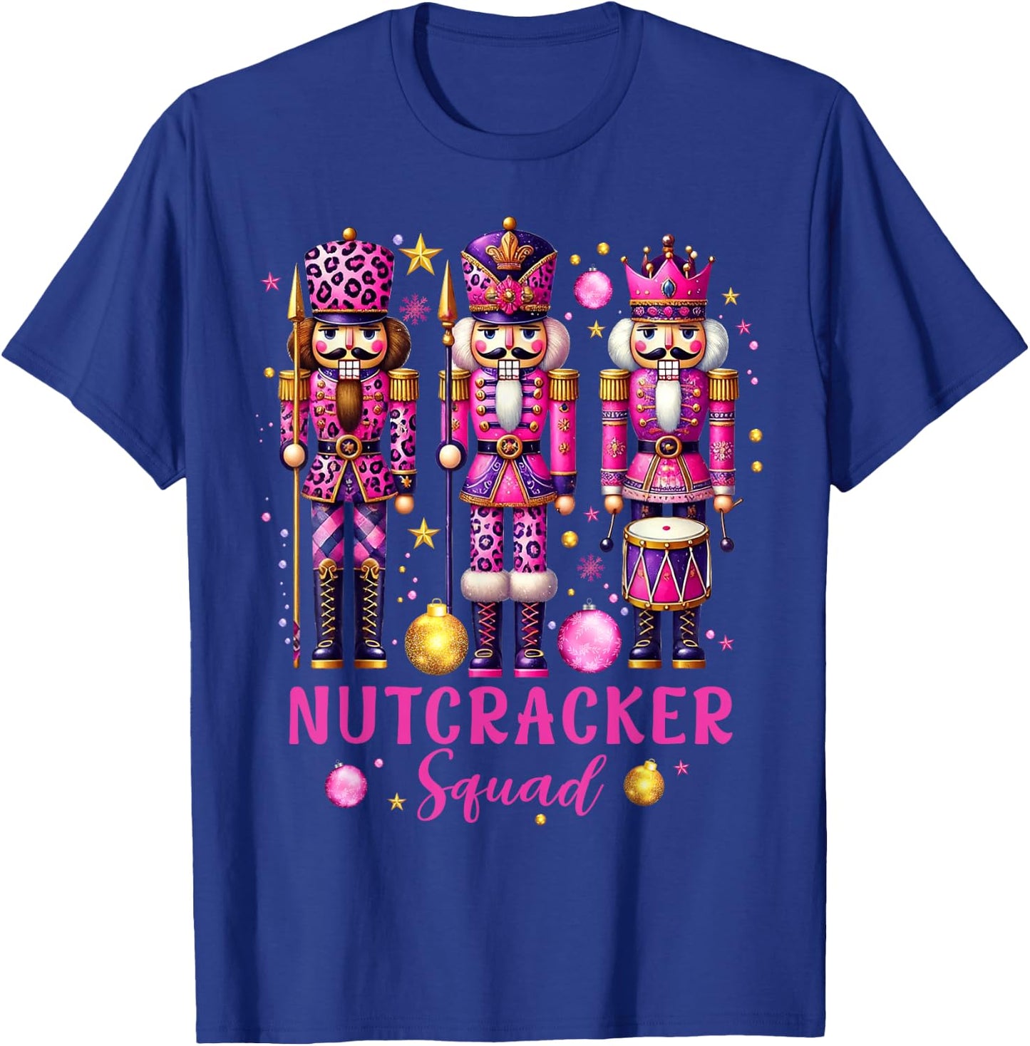 Leopard Nutcracker Squad Pink Christmas 2024 Pajamas Women T-Shirt - T-Shirt | Royal