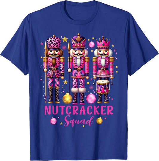 Leopard Nutcracker Squad Pink Christmas 2024 Pajamas Women T-Shirt - T-Shirt | Royal