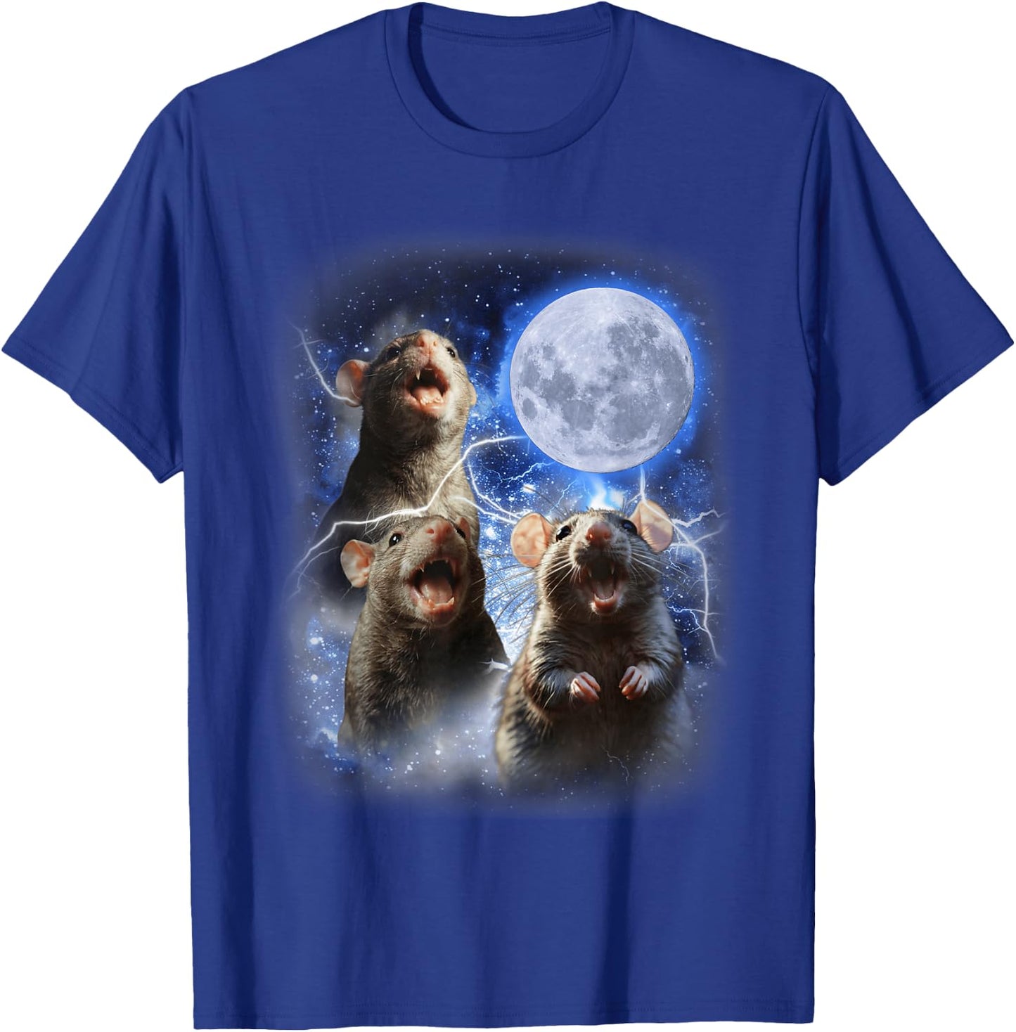 Three Rat Moon - 3 Rats With Dead Moon Oddly Specific Cursed T-Shirt - T-Shirt | Royal