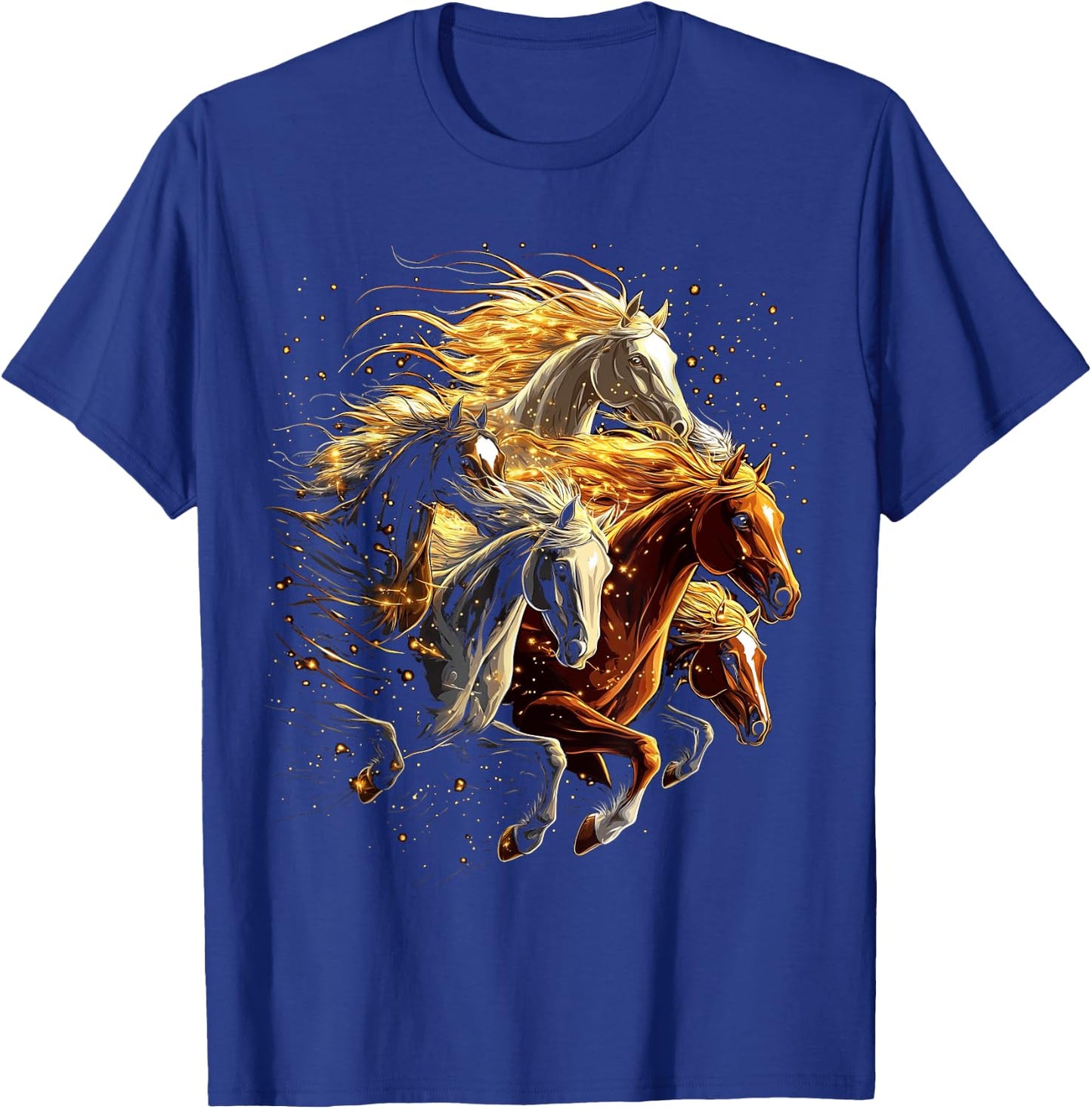 Galloping Horses Horse Riding on Horseback Girl T-Shirt - T-Shirt | Royal