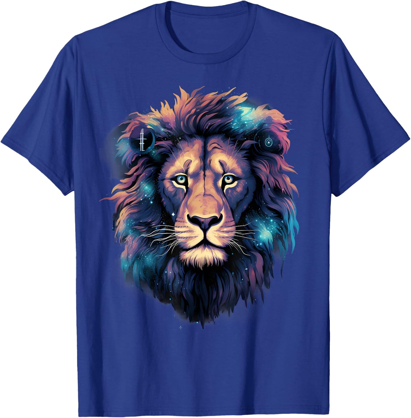 Lion Portrait Colorful Artwork Wildlife Motif Animal Art T-Shirt - T-Shirt | Royal
