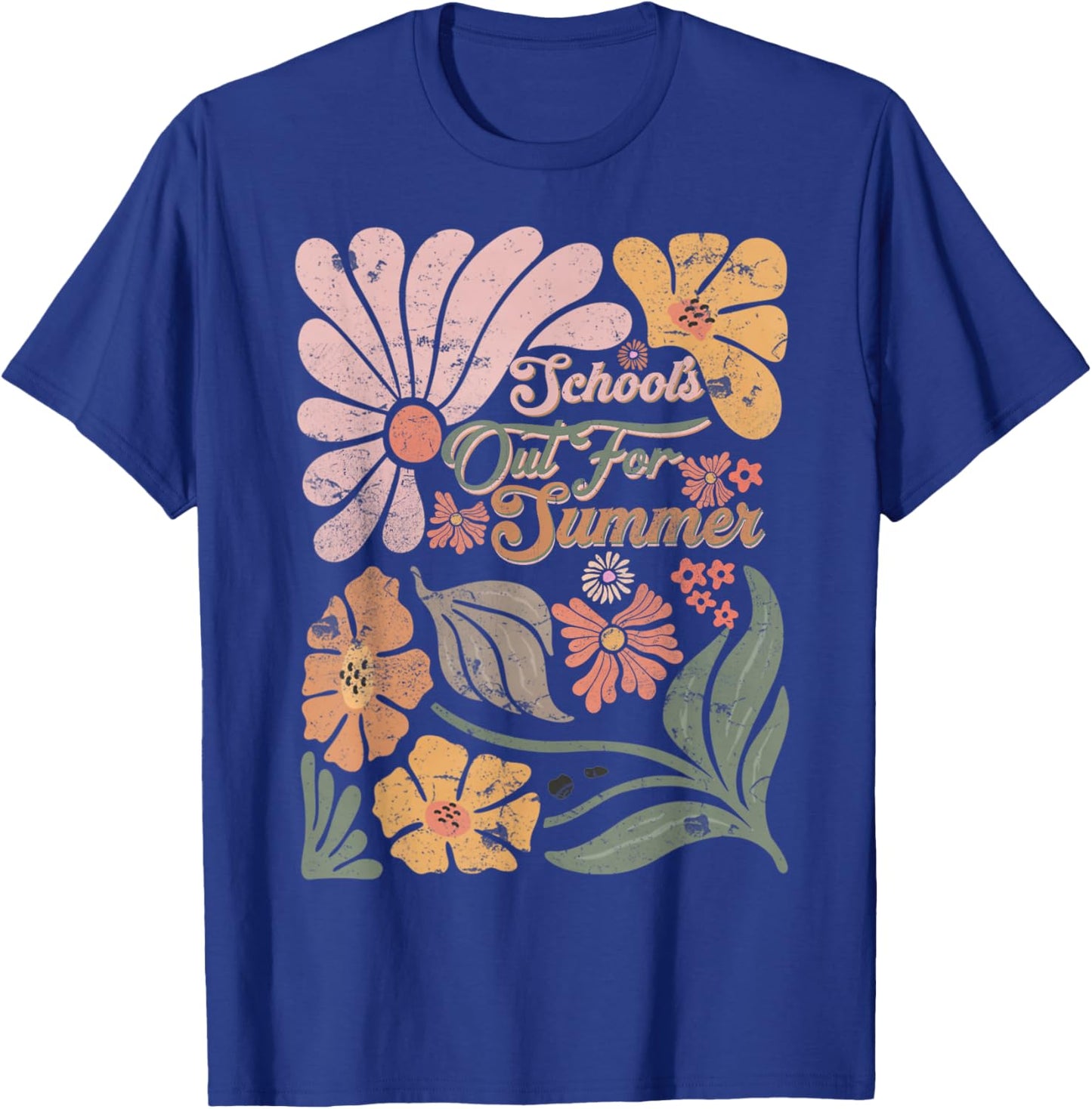 Boho Retro Teacher School's Out For Summer Men Women Kids T-Shirt - T-Shirt | Royal