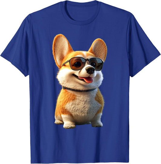 Corgi with Sunglasses Welsh Corgis Dogs Cute Welsh Corgi T-Shirt - T-Shirt | Royal