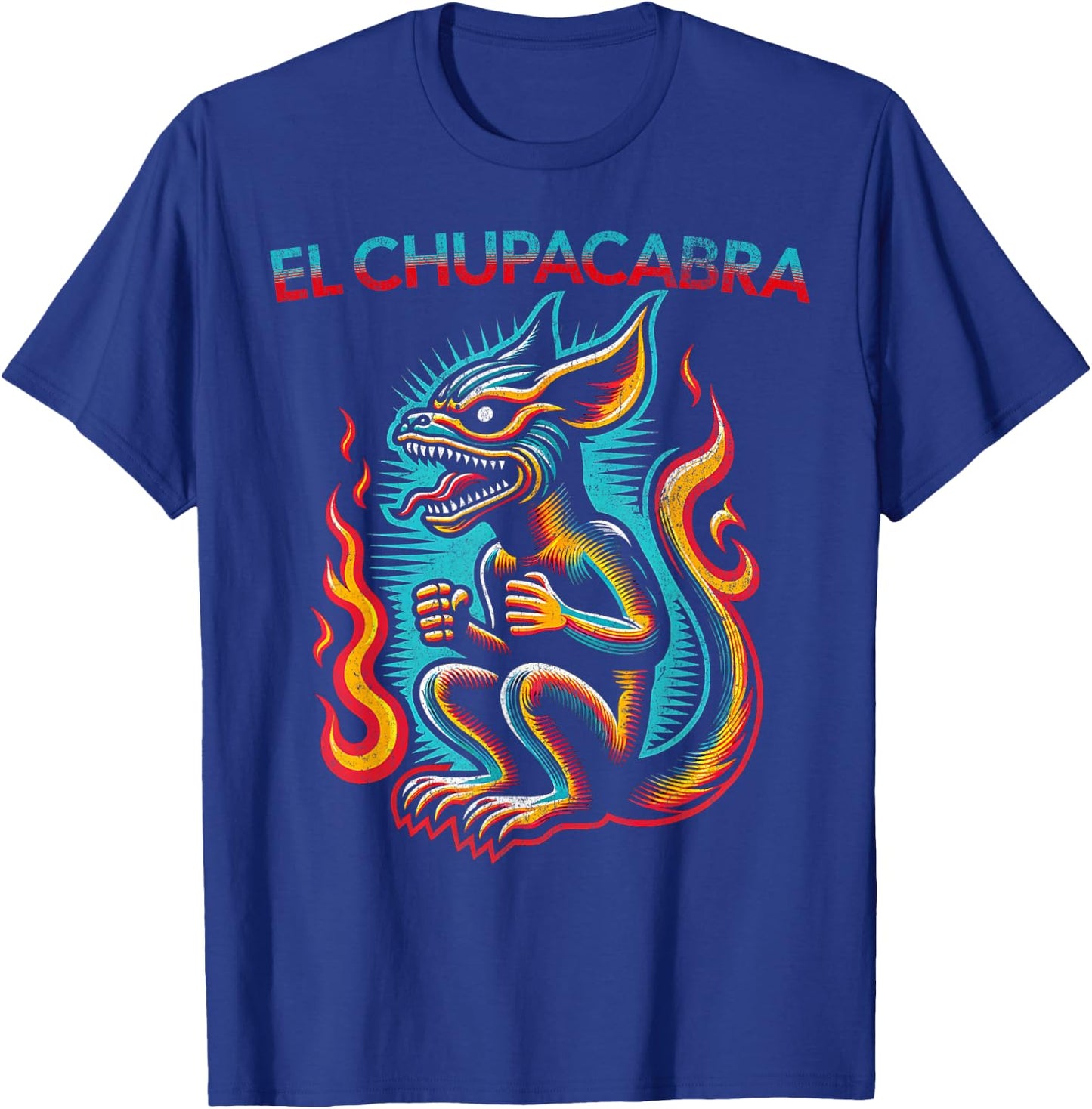 Retro El Chupacabra Cryptid Folklore Vintage Style T-Shirt - T-Shirt | Royal