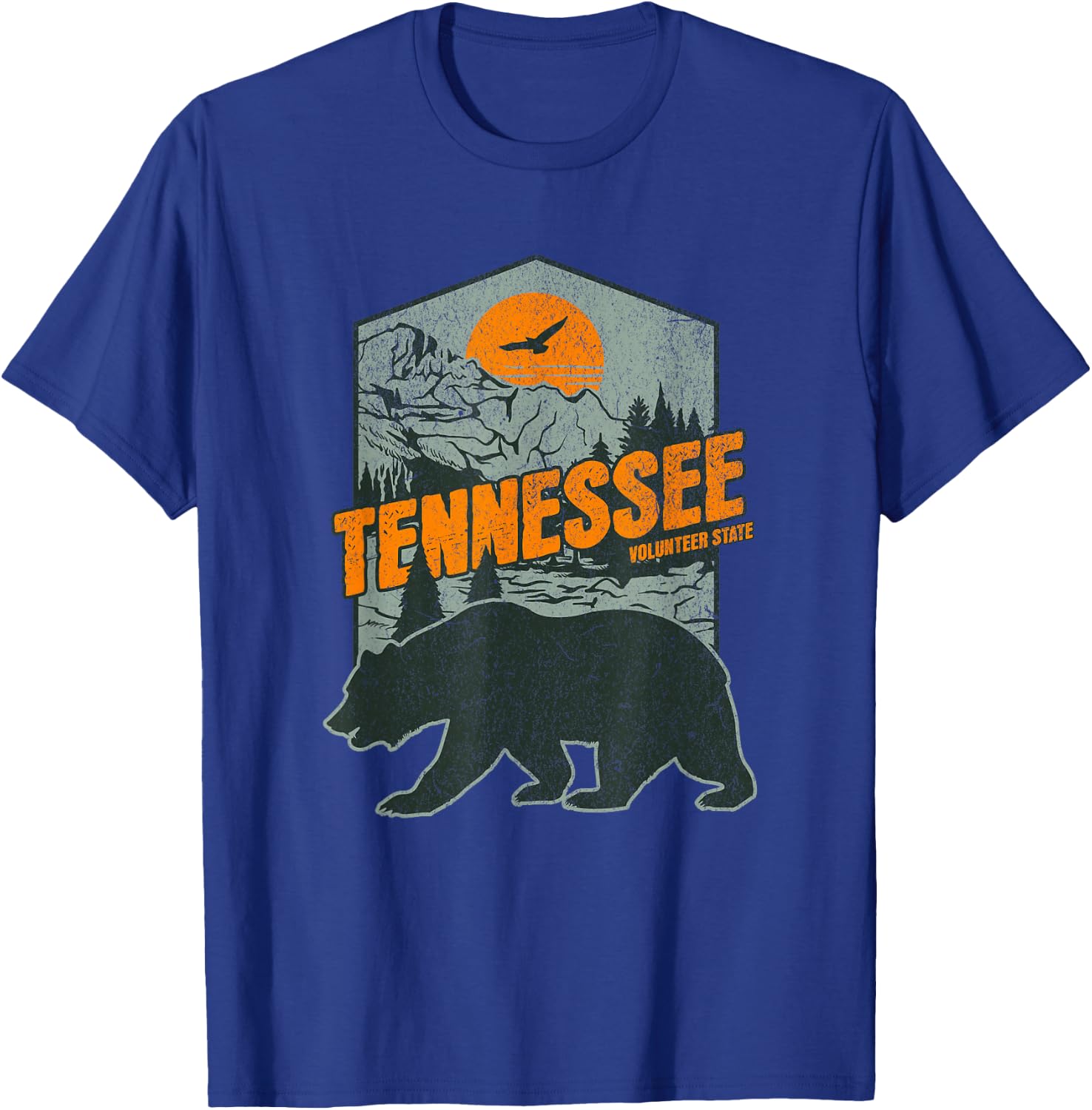 Vintage Tennessee Volunteer State, Smoky Mountains, Bear T-Shirt - T-Shirt | Royal