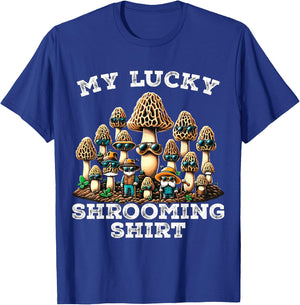 Morel Mushroom Hunting Morchella Foraging My Lucky Shrooming T-Shirt - T-Shirt | Royal