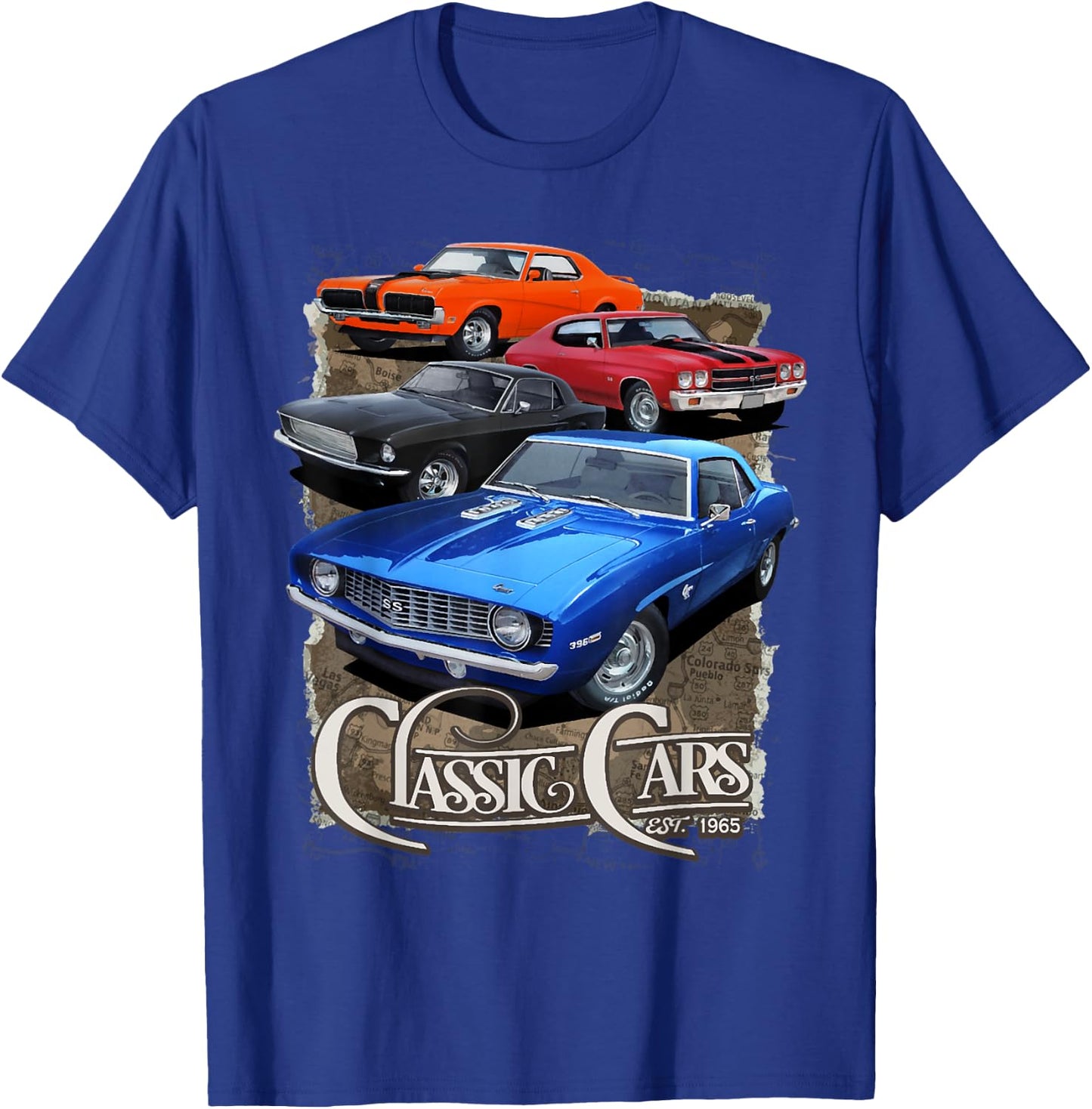 1970 64 65 66 67 68 69 71 72 Chevelle Chevys SS Muscle Car T-Shirt - T-Shirt | Royal