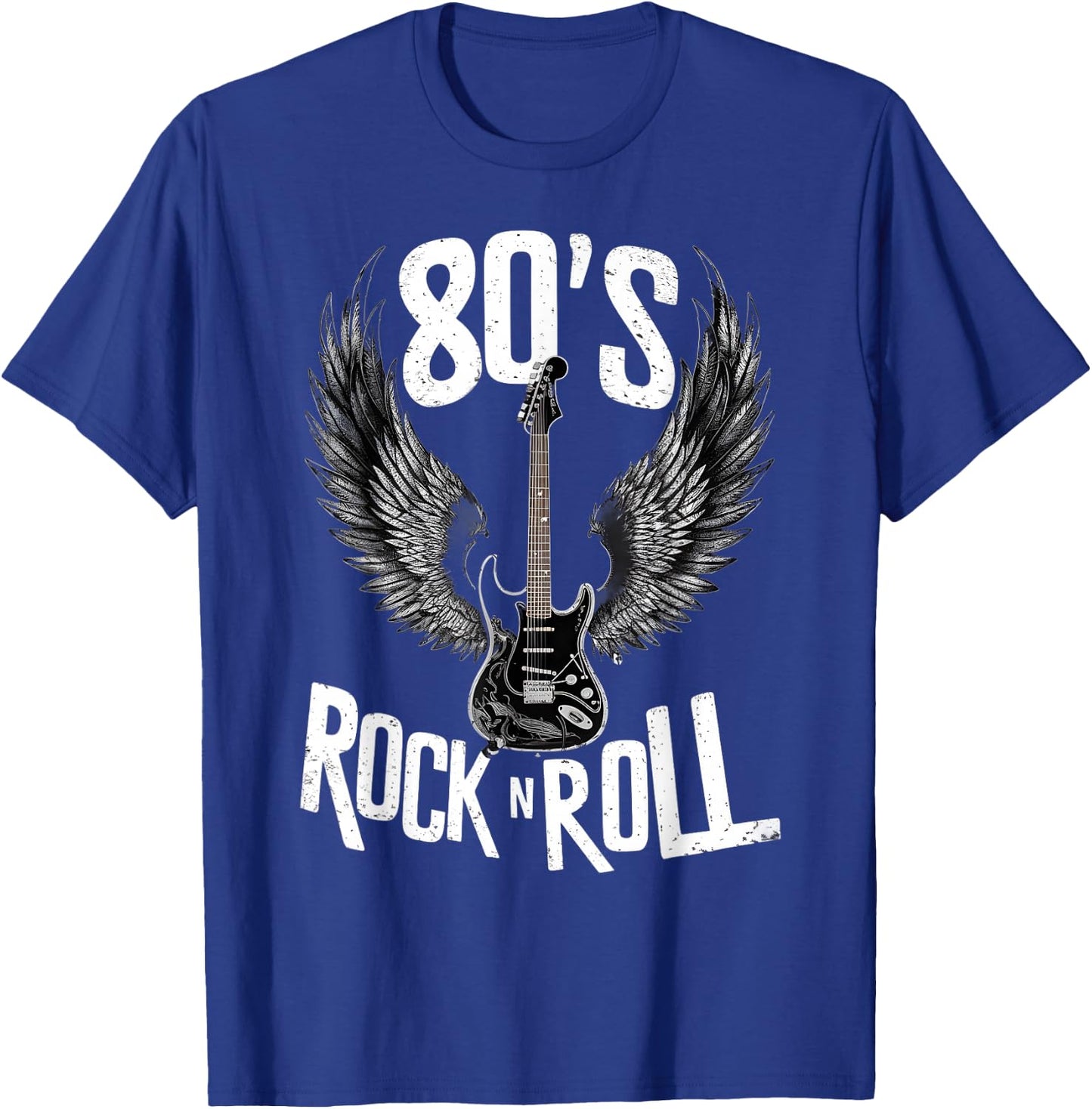 Vintage Guitar Wings 70s Retro 80s Rock & Roll Music T-Shirt - T-Shirt | Royal