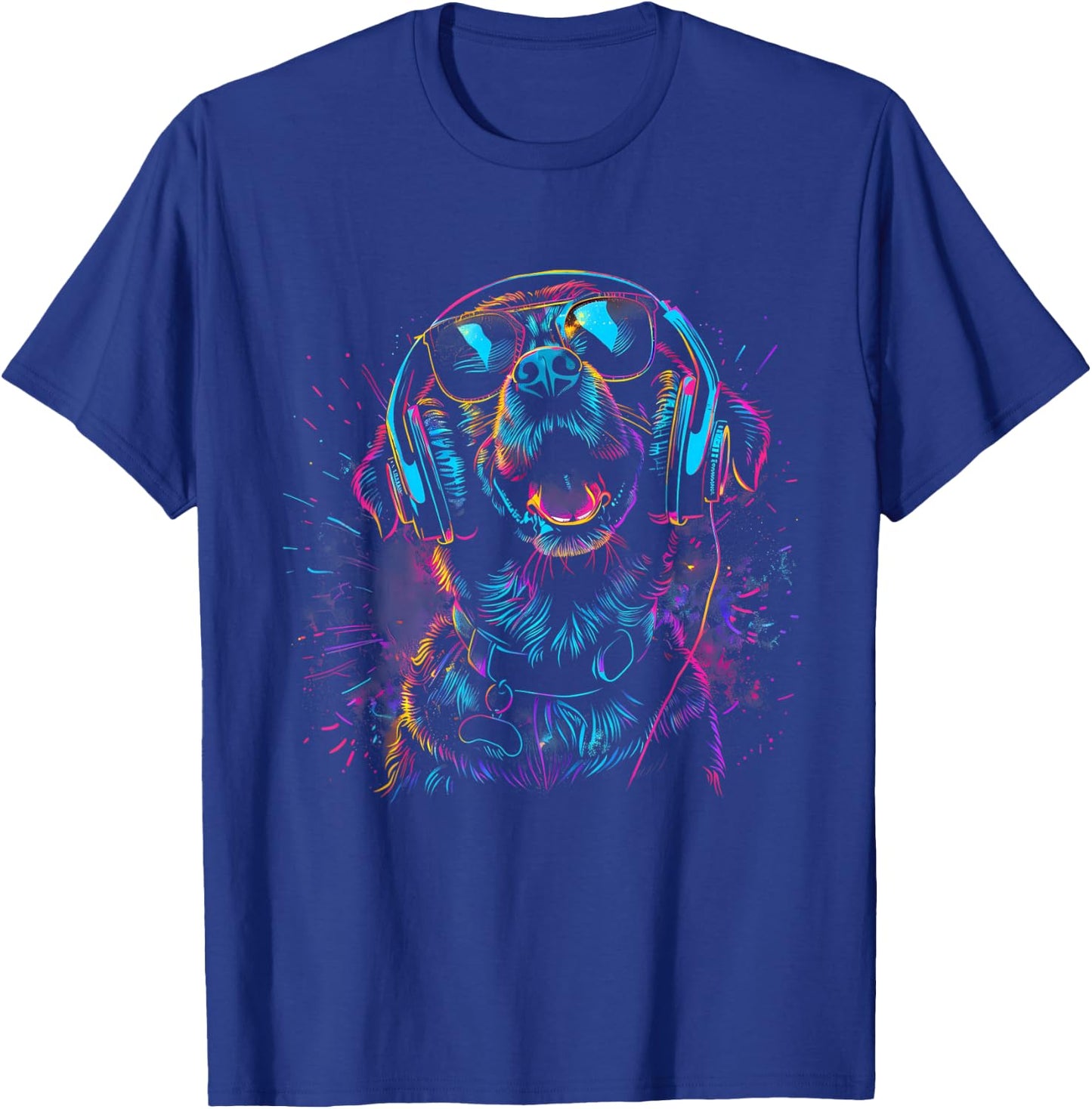Dog DJ EDM House Music Techno Music Headphones Beatmaker T-Shirt - T-Shirt | Royal