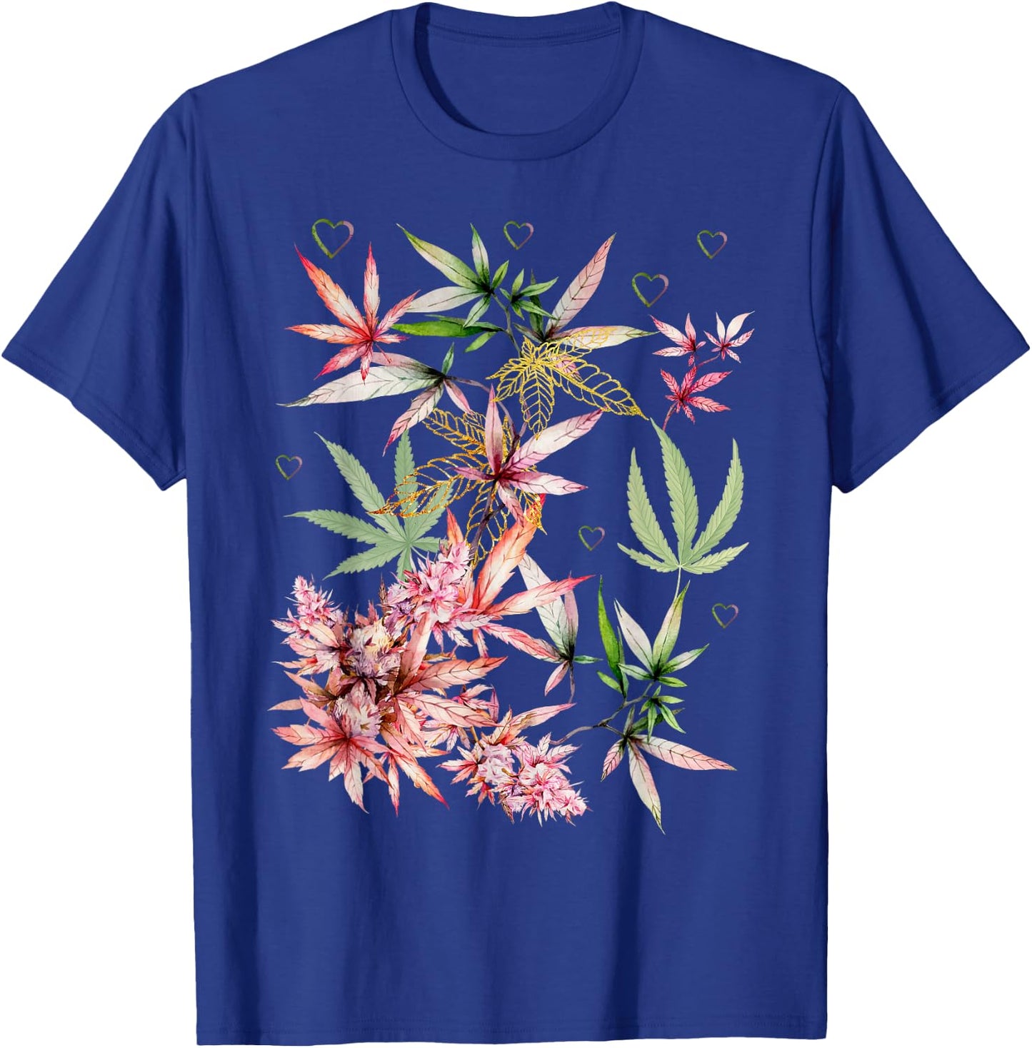 Vintage Marijuana Pot Leaf Flower Weed Cannabis Men Women T-Shirt - T-Shirt | Royal