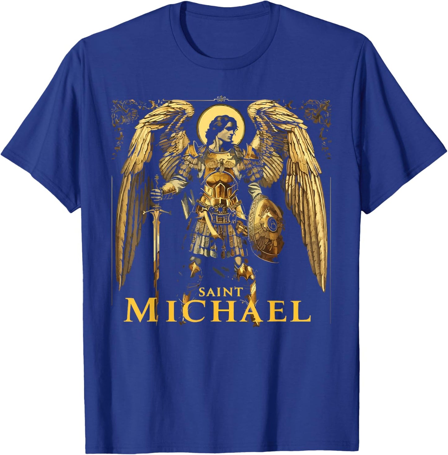 Archangel Catholic Religion Christianity Guardian Angel T-Shirt - T-Shirt | Royal