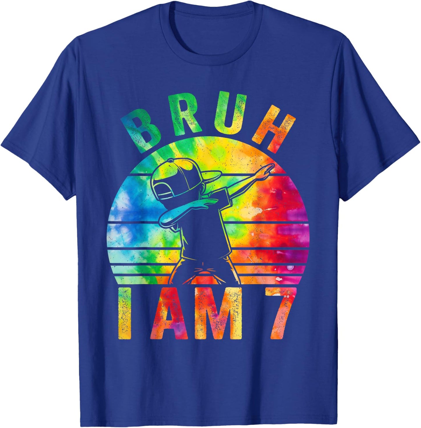 7 Year Birthday Tie Dye Dabbing Boy Bruh Its My 7th Birthday T-Shirt - T-Shirt | Royal
