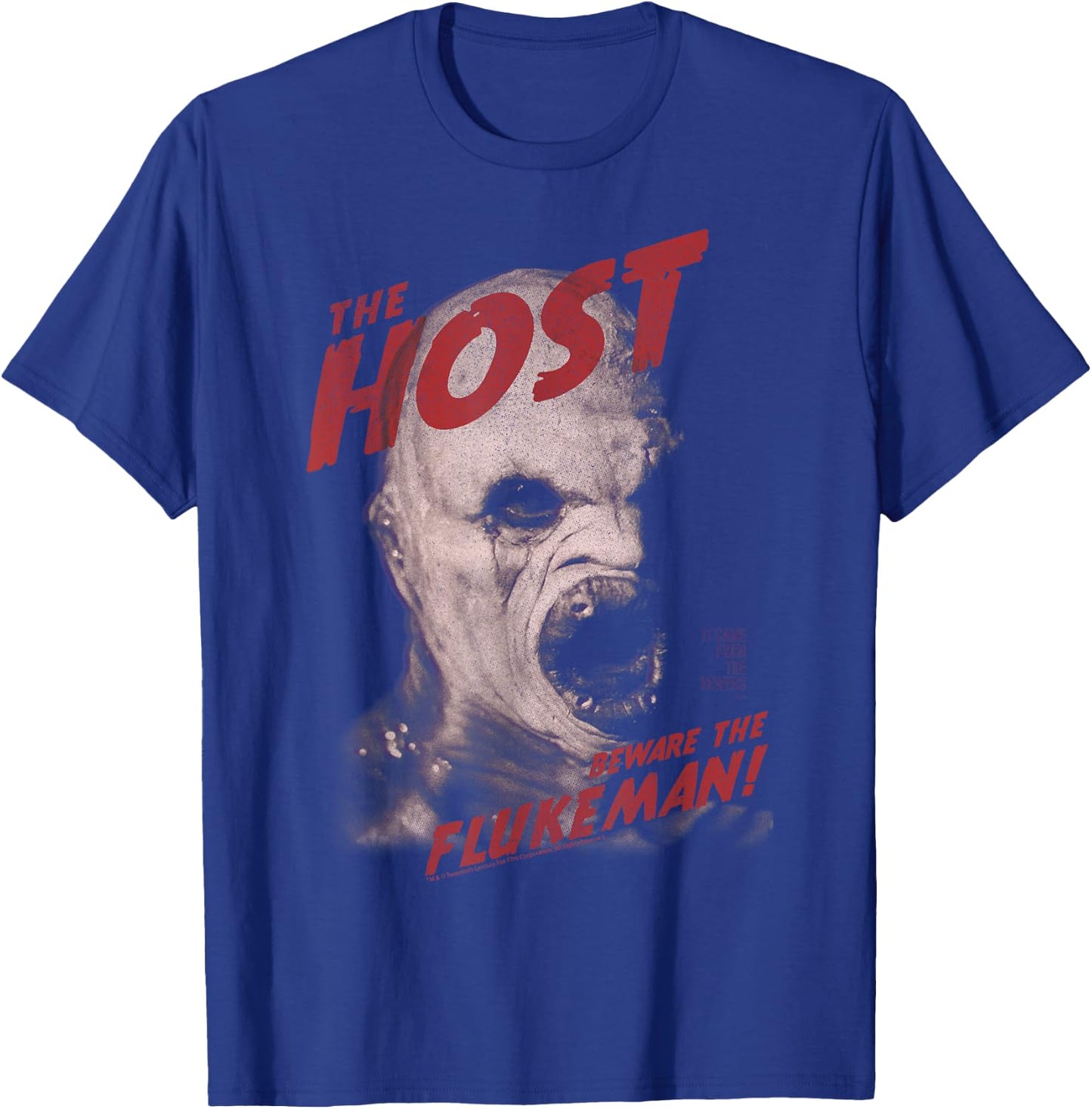 X-Files Epic Th Host Be Ware The Flukeman! Big Chest Poster T-Shirt - T-Shirt | Royal
