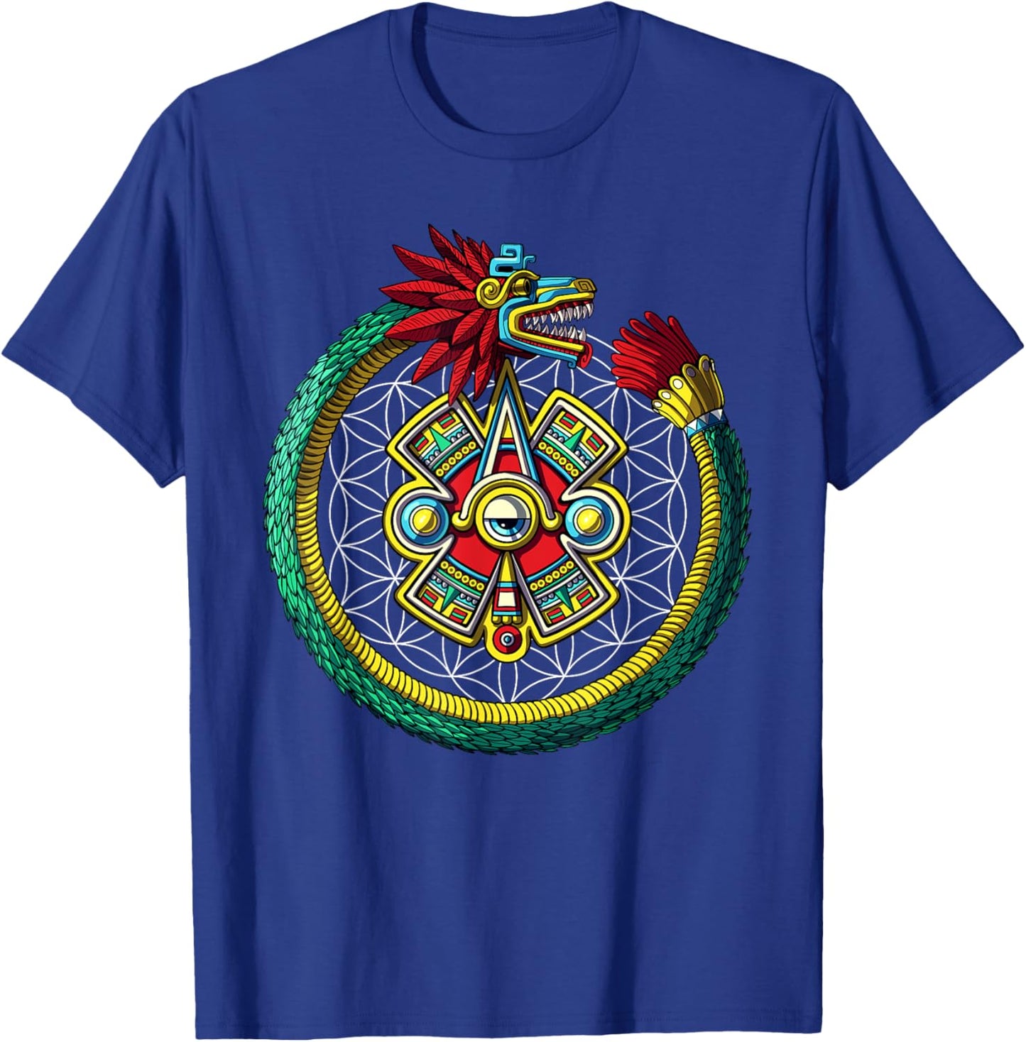 Aztec Quetzalcoatl Serpent Mayan Mythology Symbol T-Shirt - T-Shirt | Royal