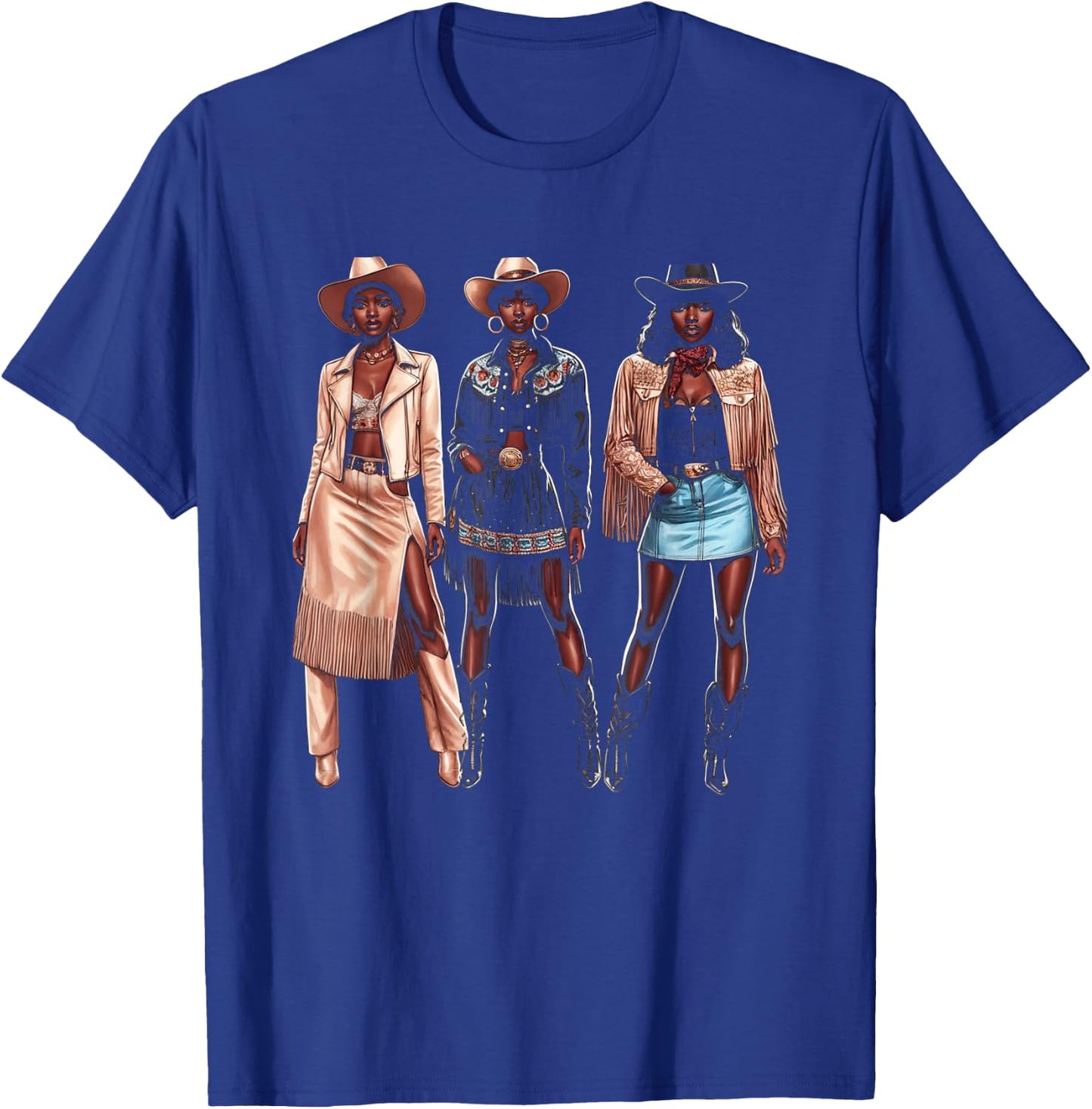 Black Cowgirl Western Rodeo Melanin Black History Texas T-Shirt - T-Shirt | Royal