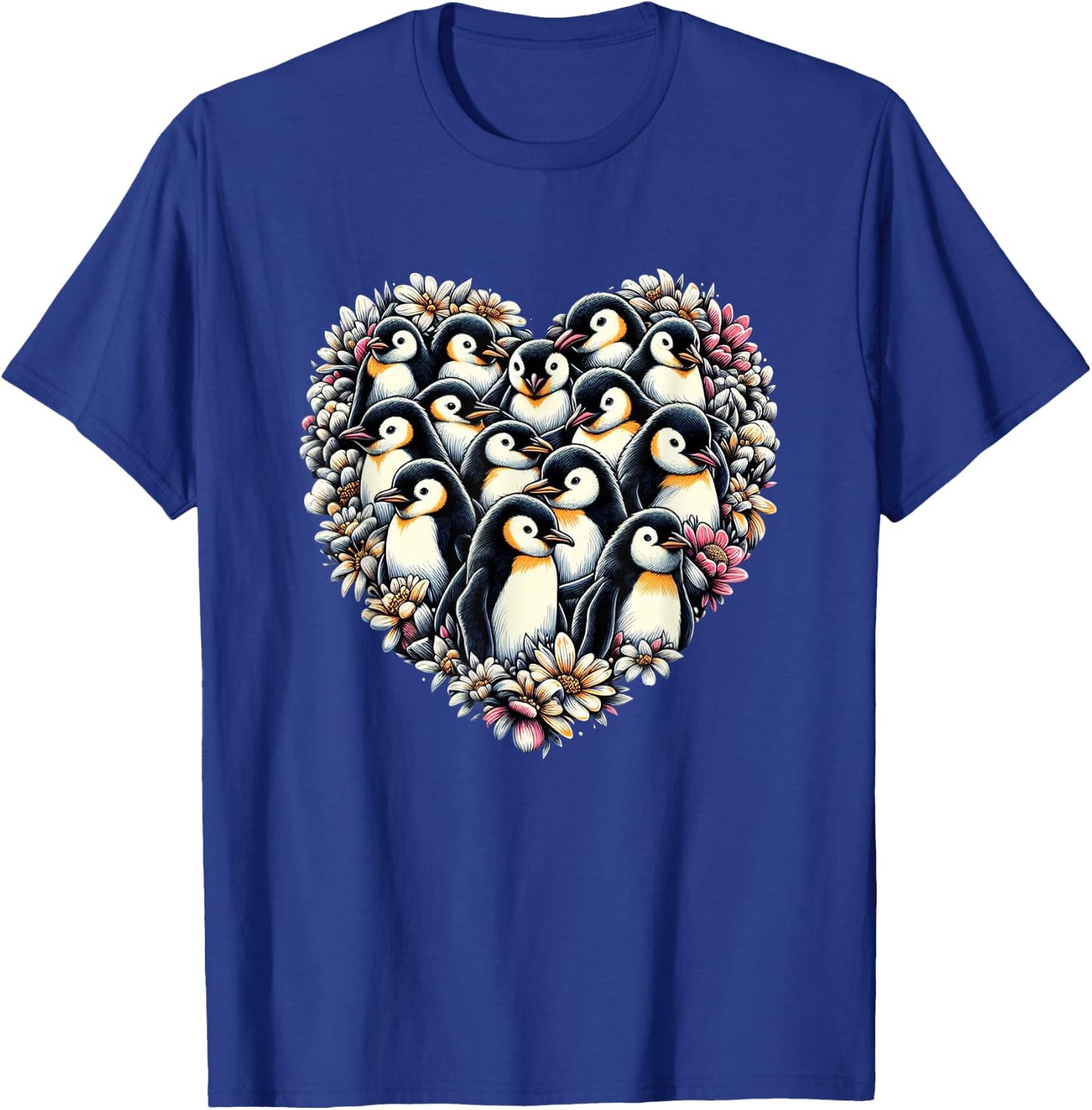 Penguins Love Beautiful Colorful Penguin Art Animal T-Shirt - T-Shirt | Royal
