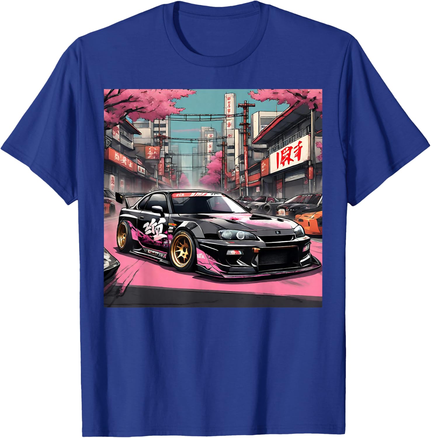 JDM Tokyo Skyline Retro Japanese Race Car Drift Tuning Gift T-Shirt - T-Shirt | Royal