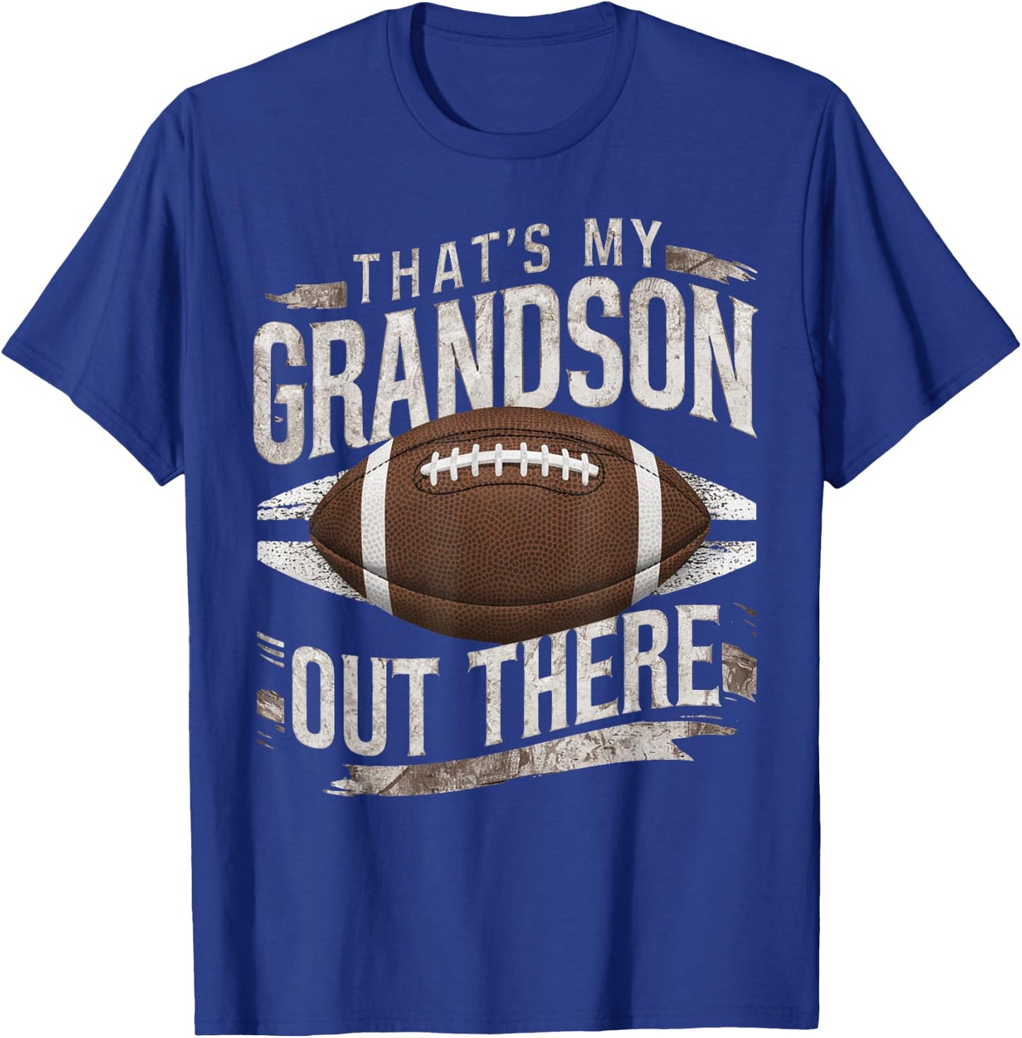 That's My Grandson Out There Funny Football Grandma Grandpa T-Shirt - T-Shirt | Royal