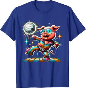 Aesthetic Pig Disco T-Shirt - T-Shirt | Royal