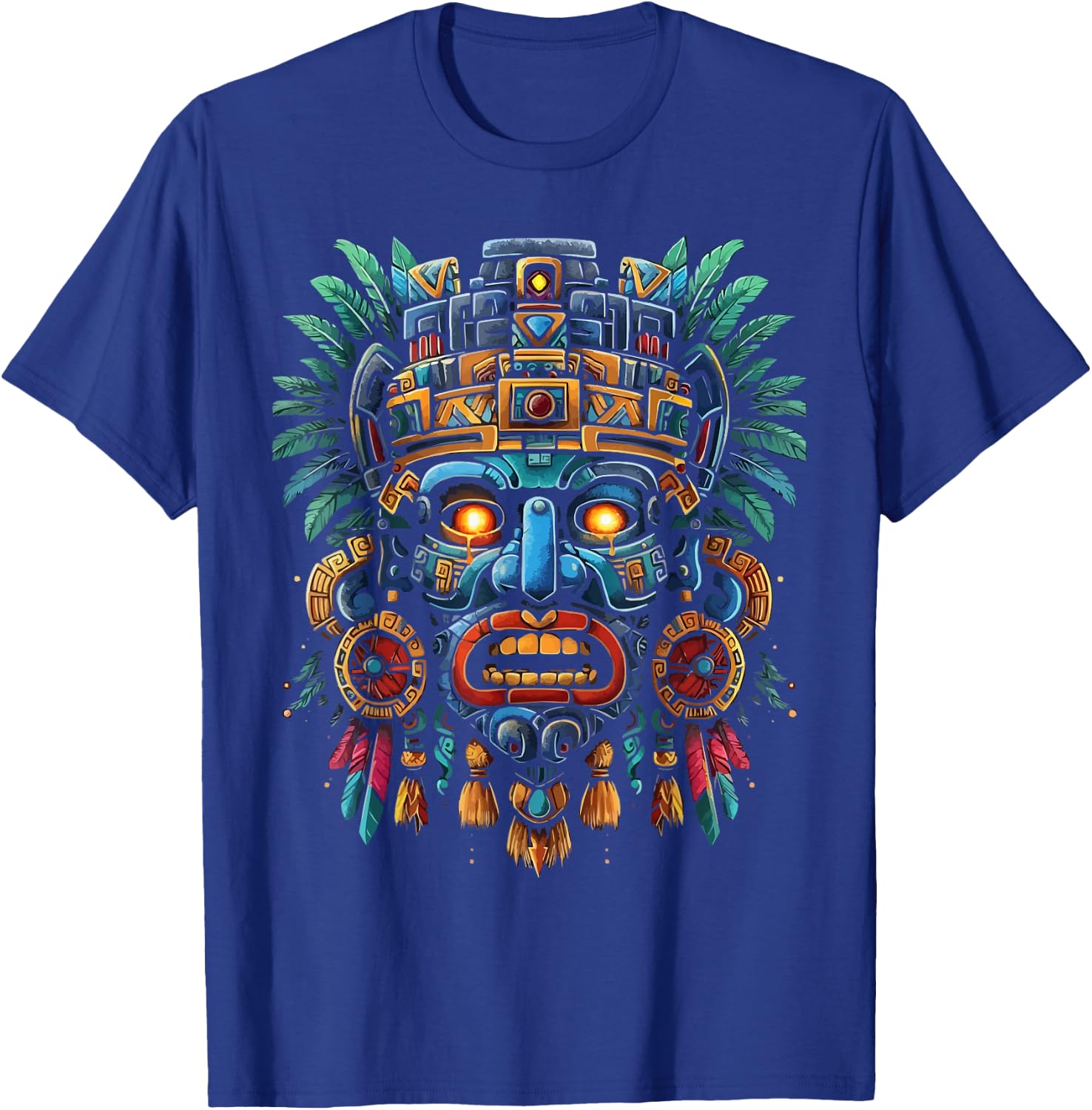 Aztec God Aztec Culture Mayan Indigenous Tlaloc Statue T-Shirt - T-Shirt | Royal