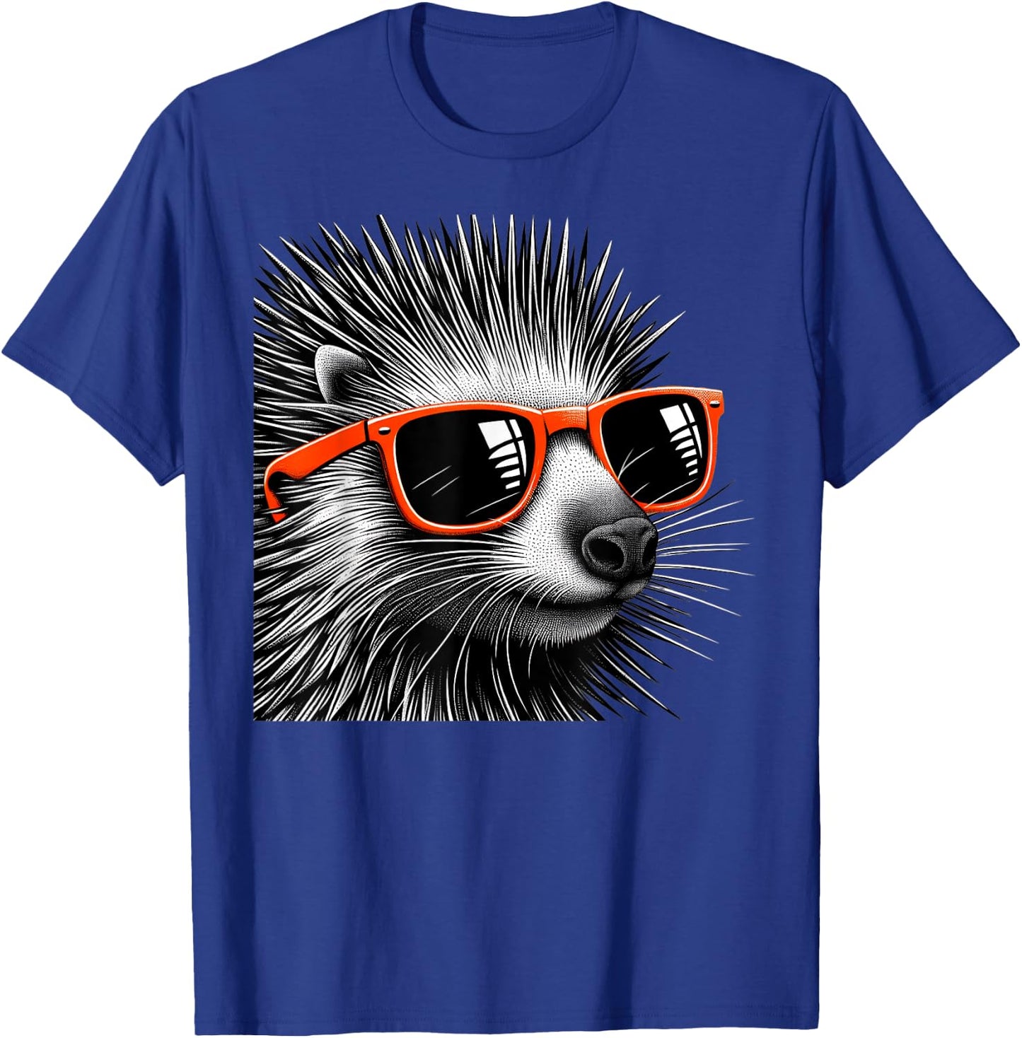 Cool Porcupine Wearing Sunglasses Graphic Art T-Shirt - T-Shirt | Royal