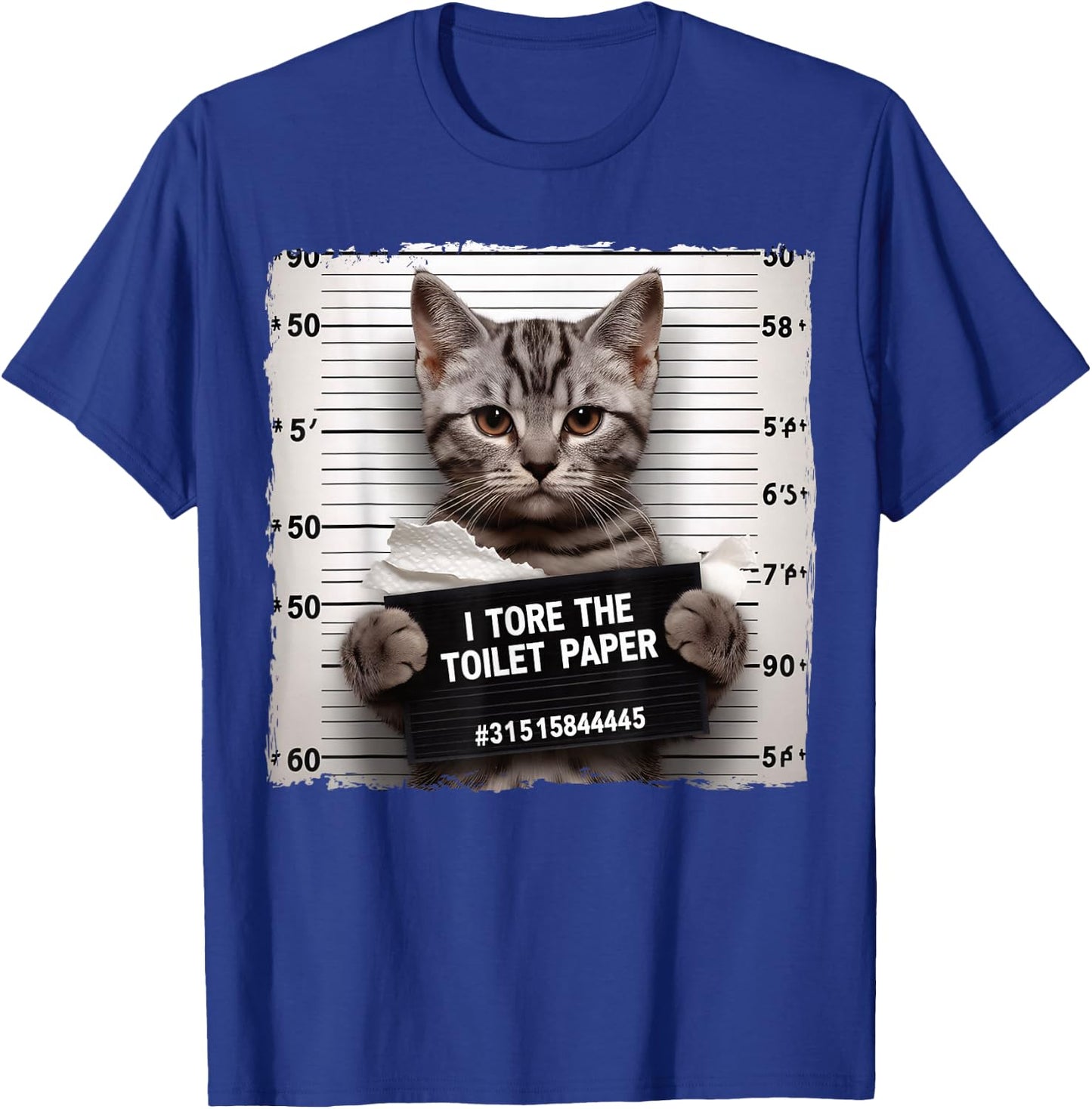 Cute Cat Mugshot Humorous Cat for Cats Lover Cat Mom Cat Dad T-Shirt - T-Shirt | Royal