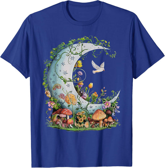 Goblincore Cottagecore Aesthetic Florals Mushroom T-Shirt - T-Shirt | Royal