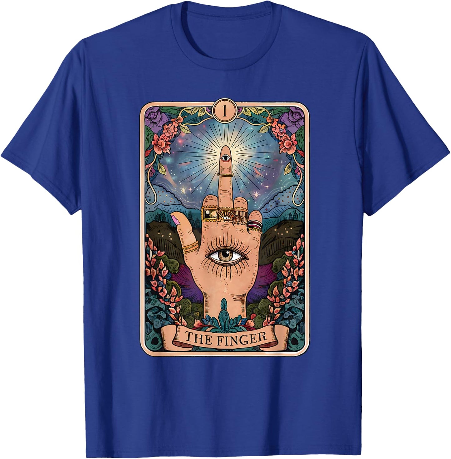 The Finger Funny Tarot Card Sassy Witchy Sarcastic Humor T-Shirt - T-Shirt | Royal