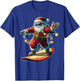 Santa Claus Surfing Surfer Christmas Hat Xmas T-Shirt - T-Shirt | Royal