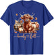 Howdy Fall Western Farm Country Highland Cow Autumn Pumpkin T-Shirt - T-Shirt | Royal