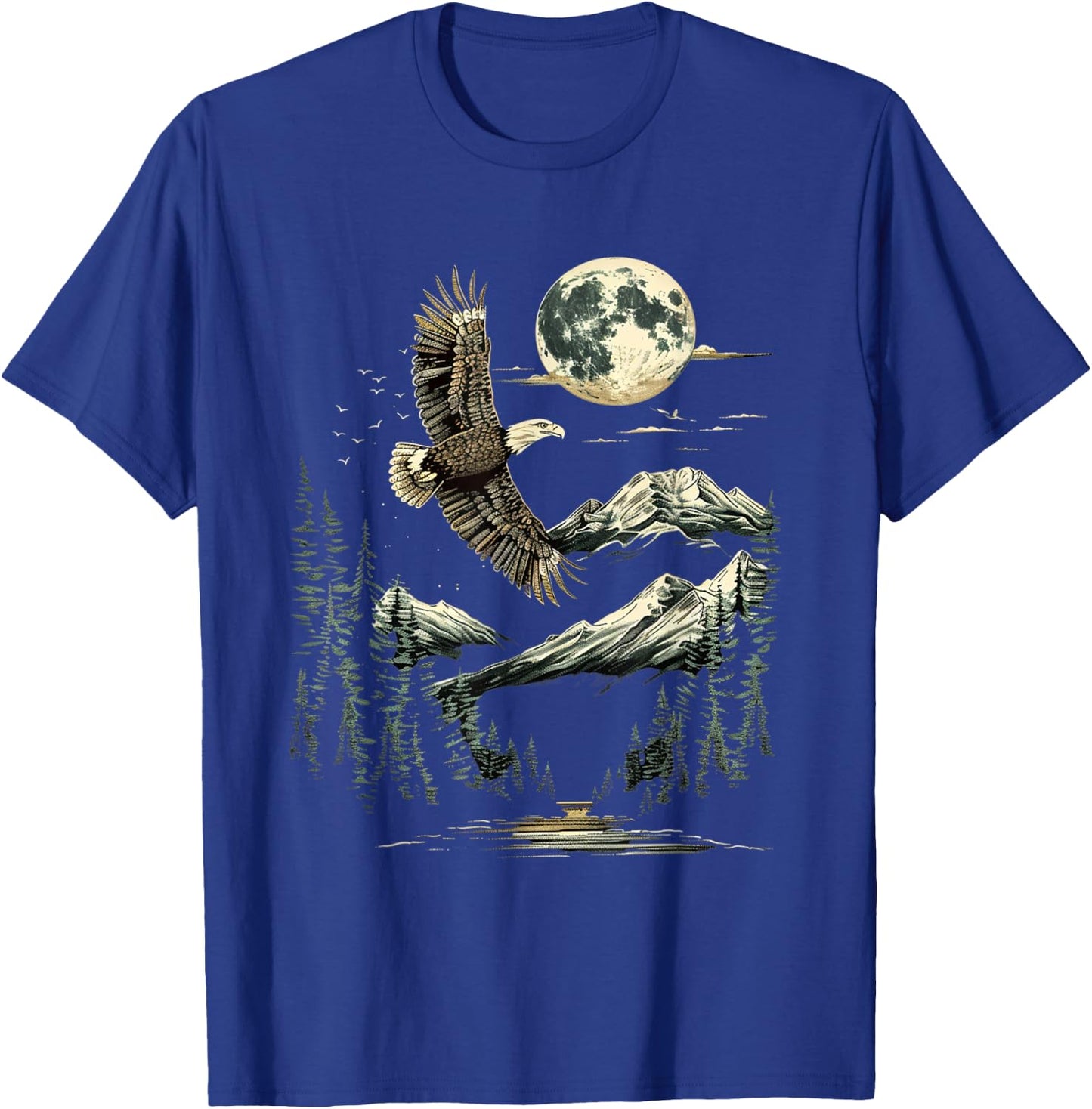 Native American Wildlife Majestic Bald Eagle in Forest T-Shirt - T-Shirt | Royal