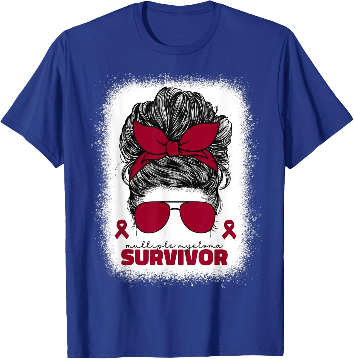 Multiple Myeloma Survivor Burgundy Cancer Ribbon T-Shirt - T-Shirt | Royal