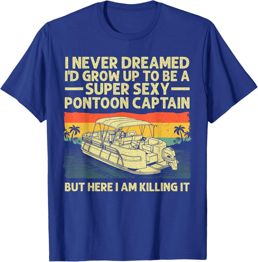 Cool Pontoon Captain Art Women Pontoon Boat Owners T-Shirt - T-Shirt | Royal