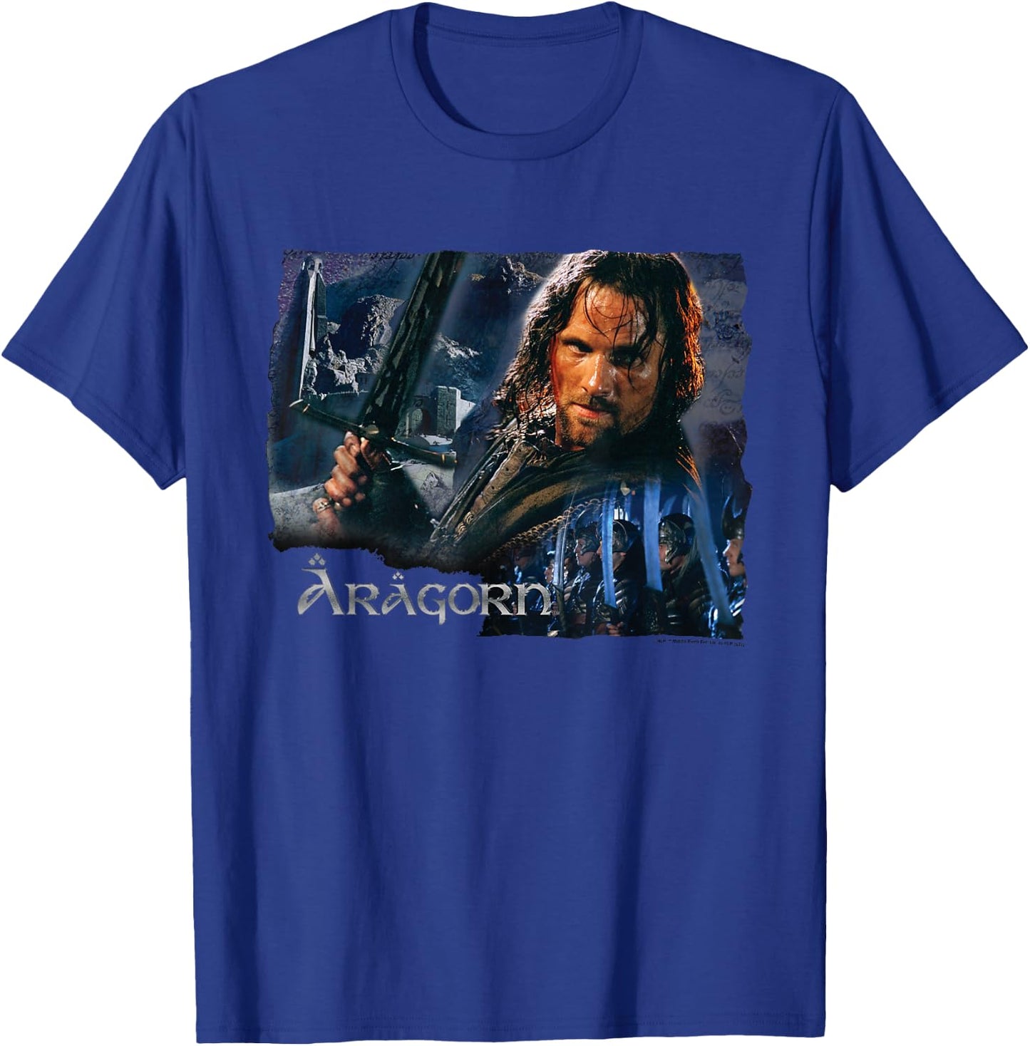NEW LINE CINEMA Aragorn - Men's Black Short Sleeve Movie Character - Small T-Shirt - T-Shirt | Royal